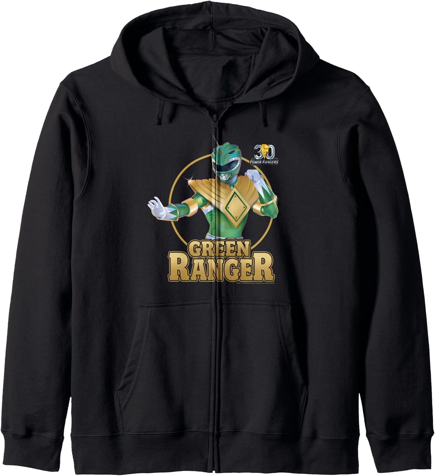 Power Rangers 30th Anniversary Green Ranger Vintage Portrait Zip Hoodie