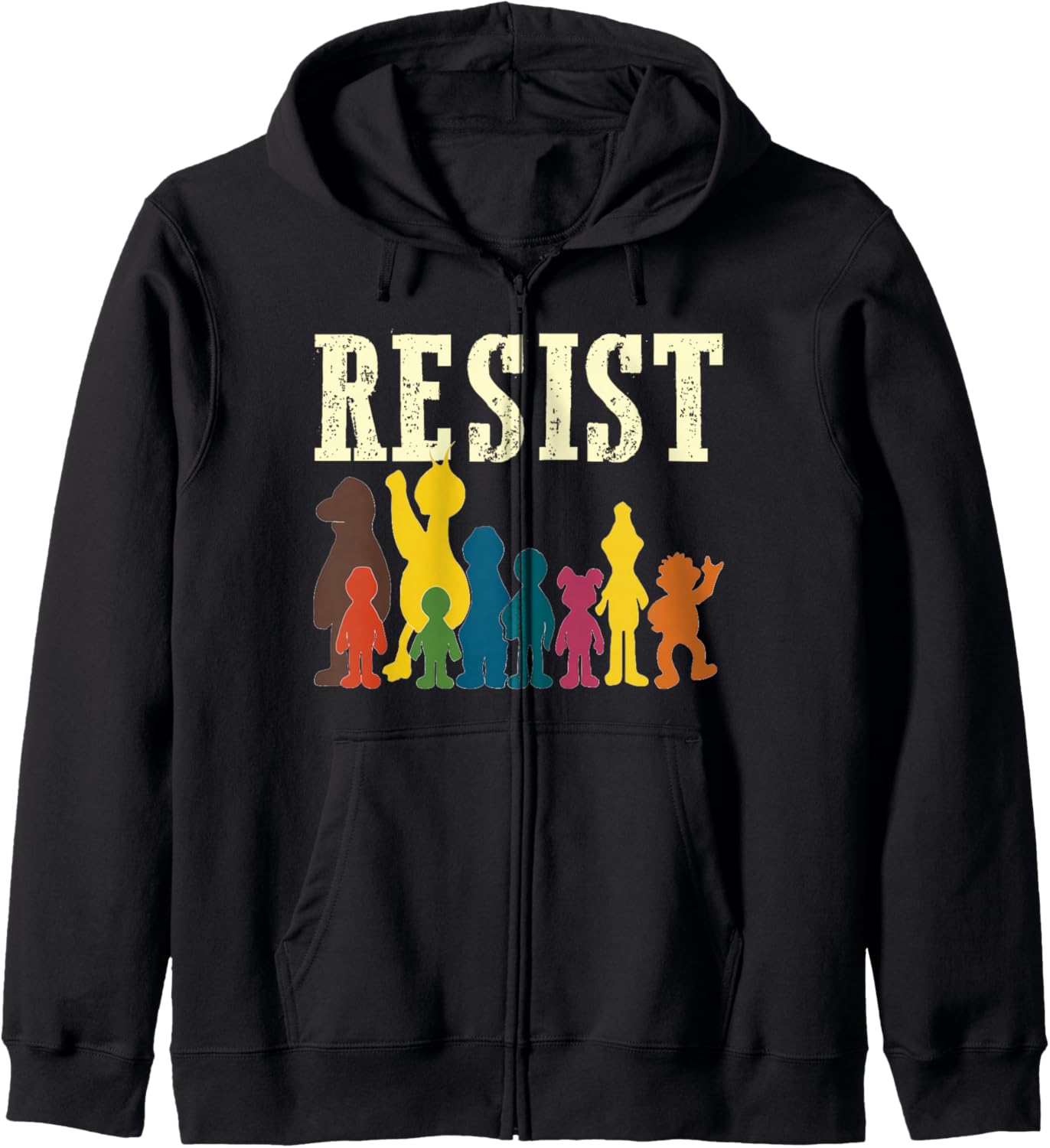 Save Resist Political Protest Rainbow Character Colours Zip Hoodie