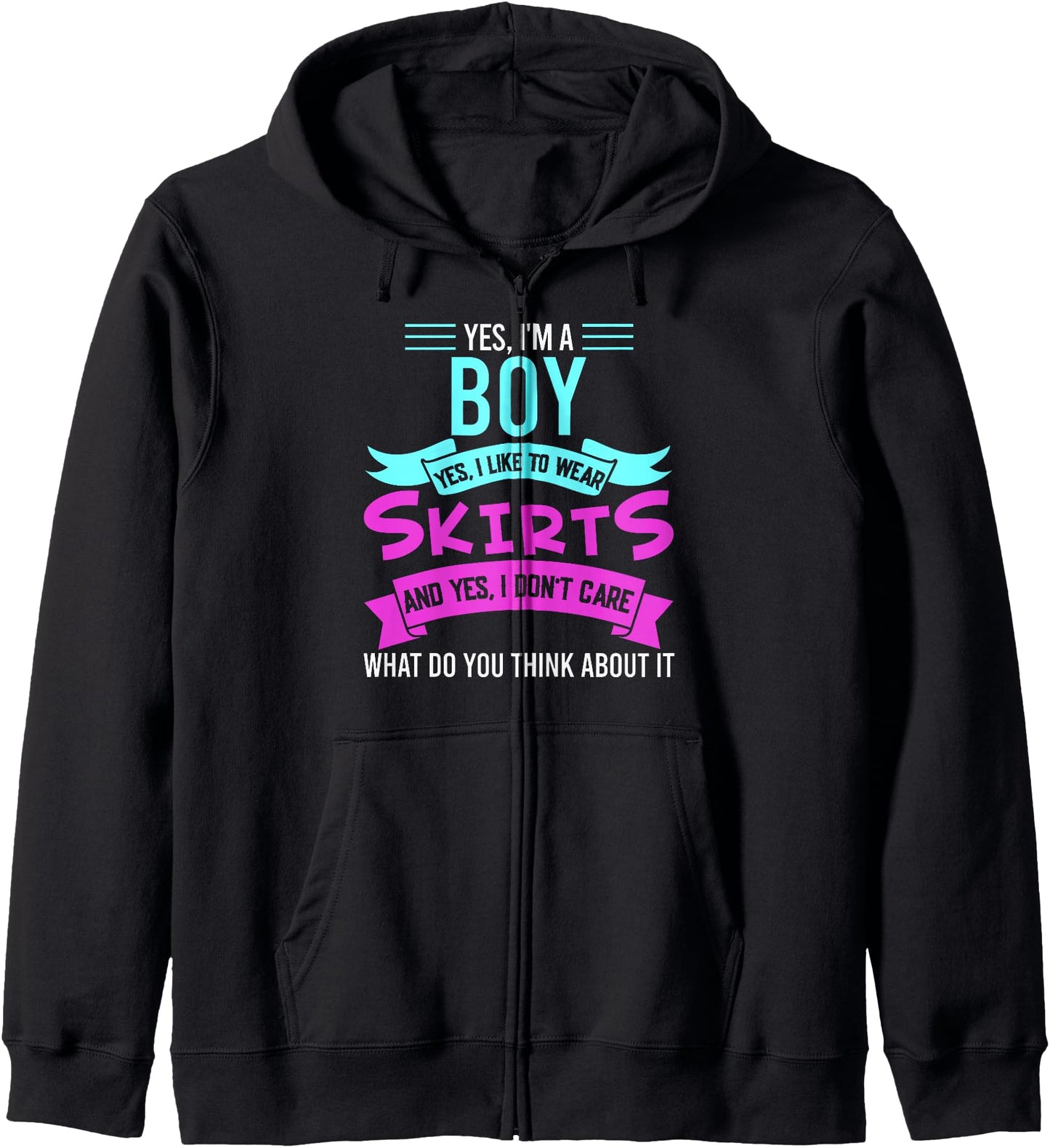 yes I'm a boy yes I like wear skirts Femboy Anime Japanese Zip Hoodie