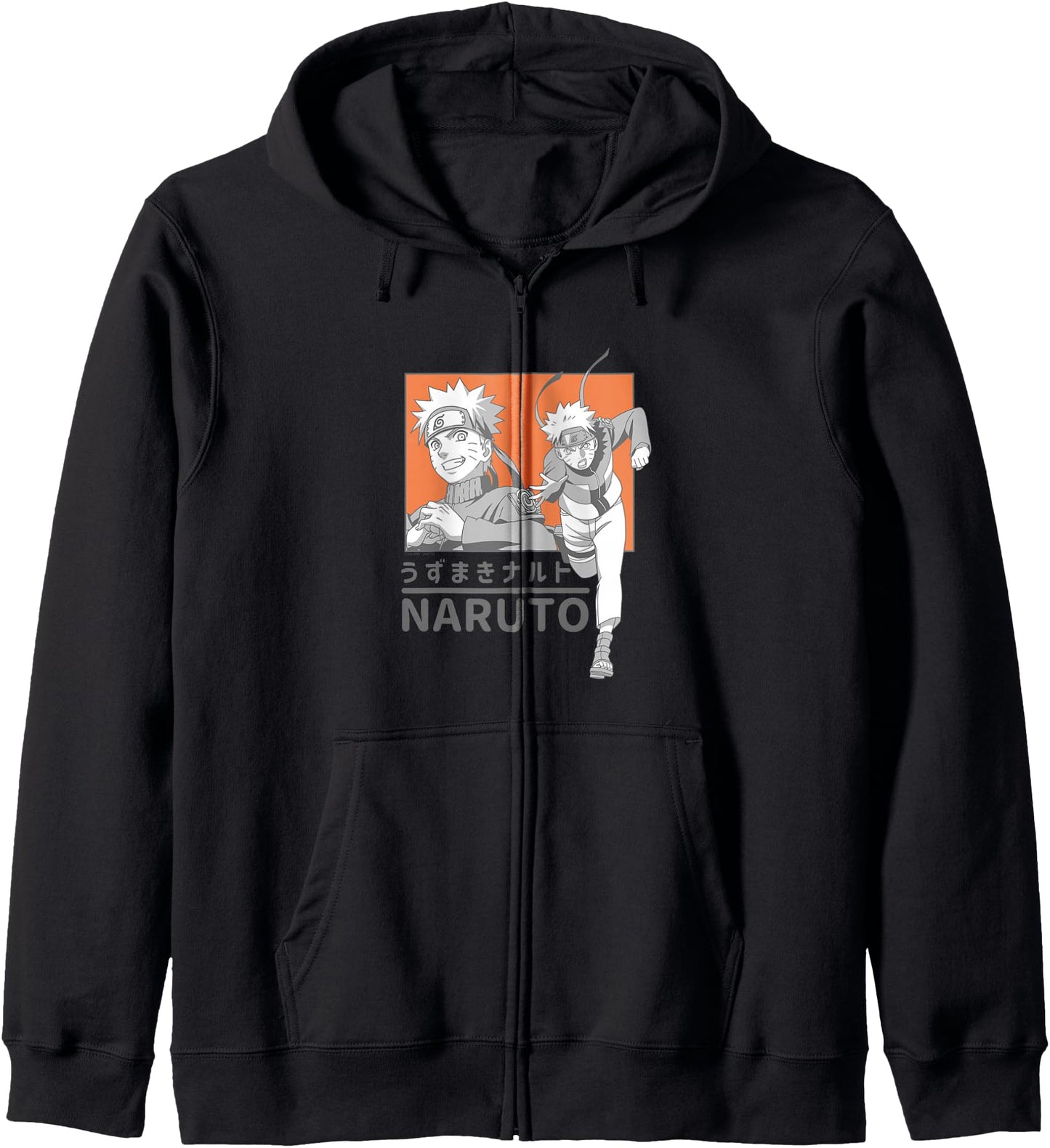 Naruto Shippuden Orange Box with Kanji Anime Hoodie