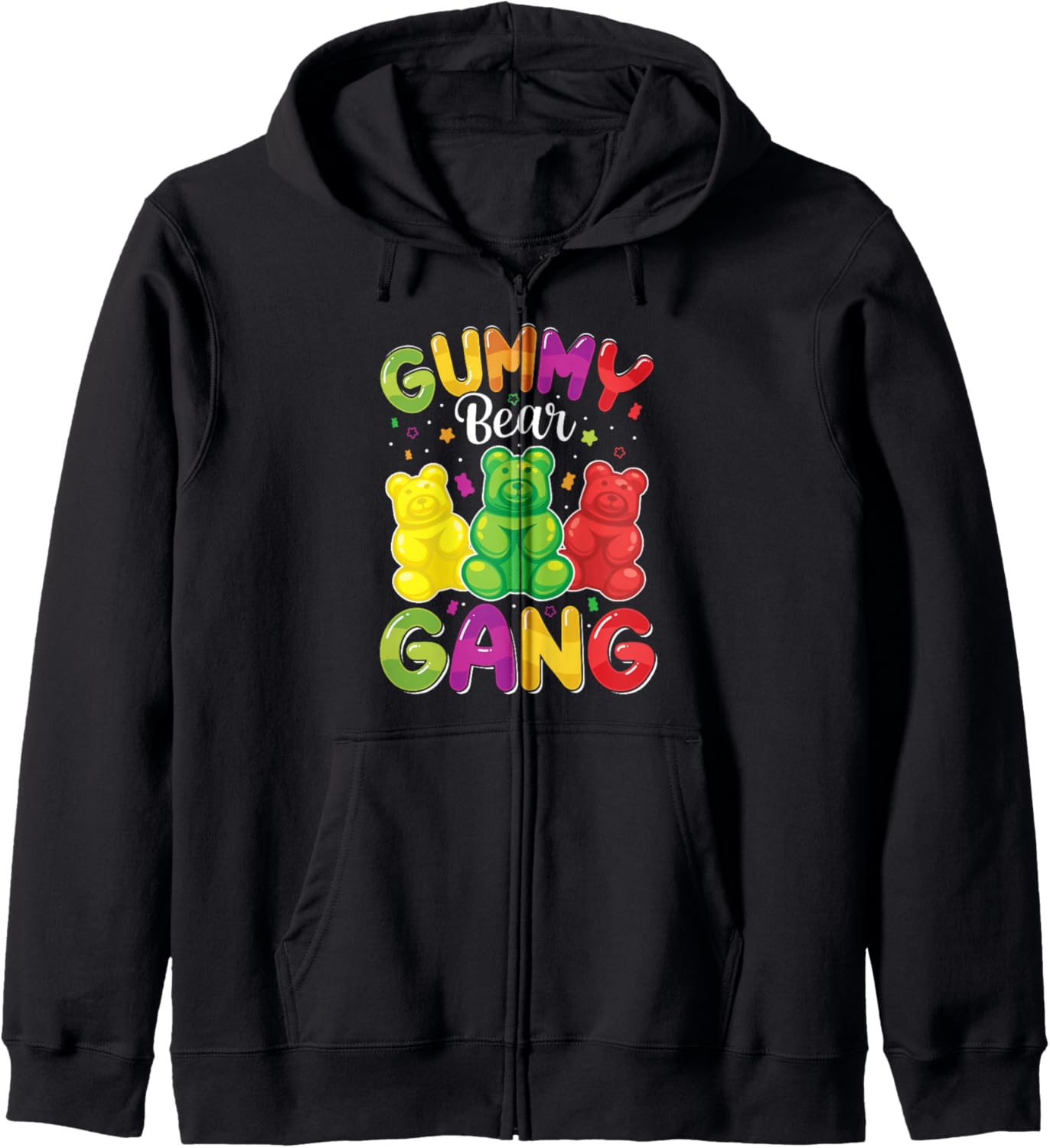 Gummy Bear Gang Funny Candy Lovers Girls Kid Squad Team Zip Hoodie