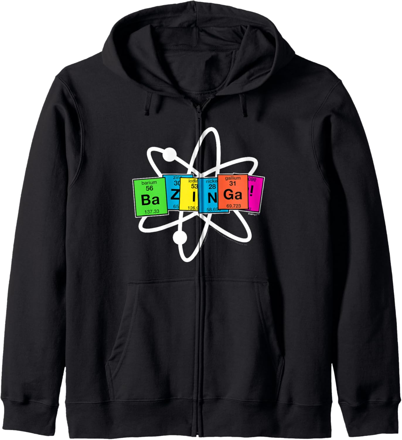 The Big Bang Theory Bazinga Elements with Atom Zip Hoodie