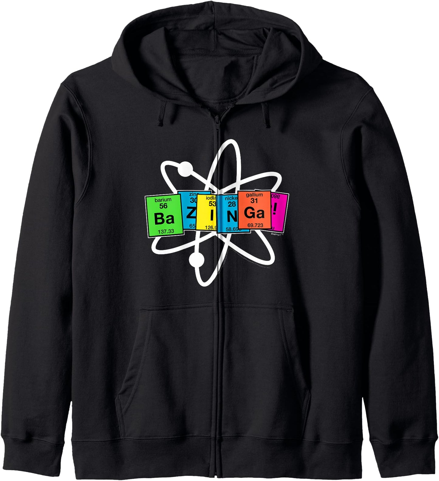 The Big Bang Theory Bazinga Elements with Atom Zip Hoodie