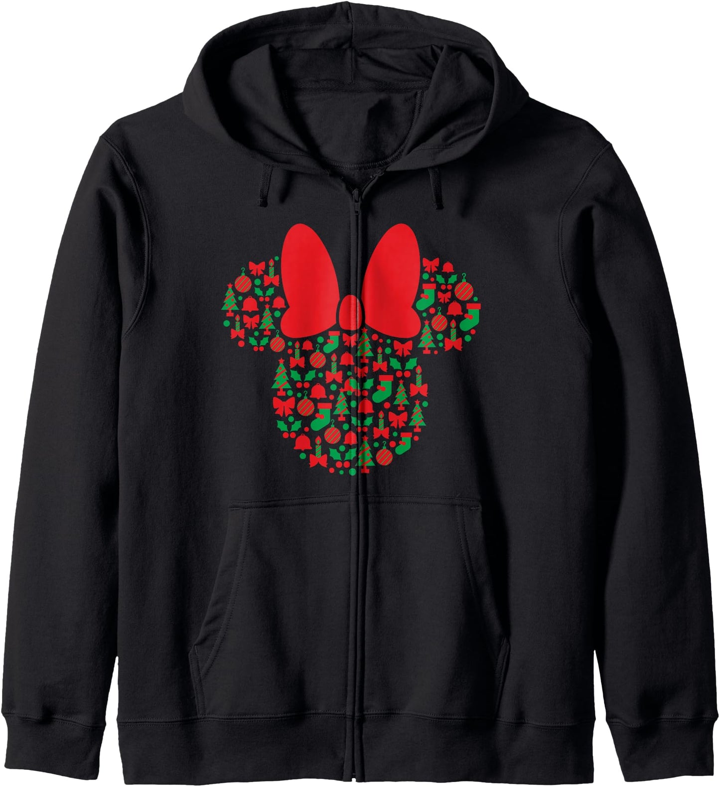 Disney Minnie Mouse Icon Red and Green Holiday Zip Hoodie