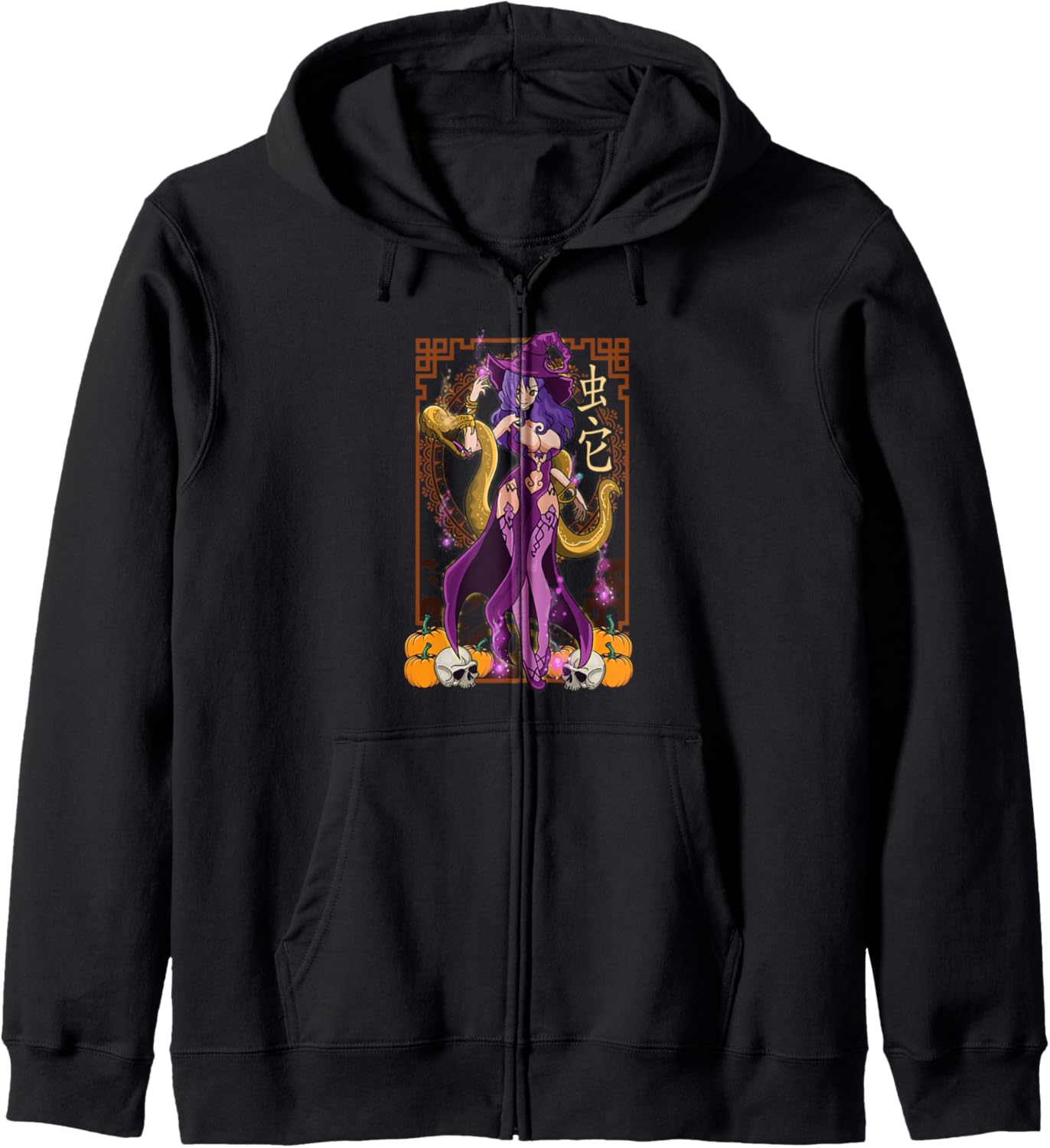Year of The Snake Chinese Zodiac Witch Halloween Anime Zip Hoodie