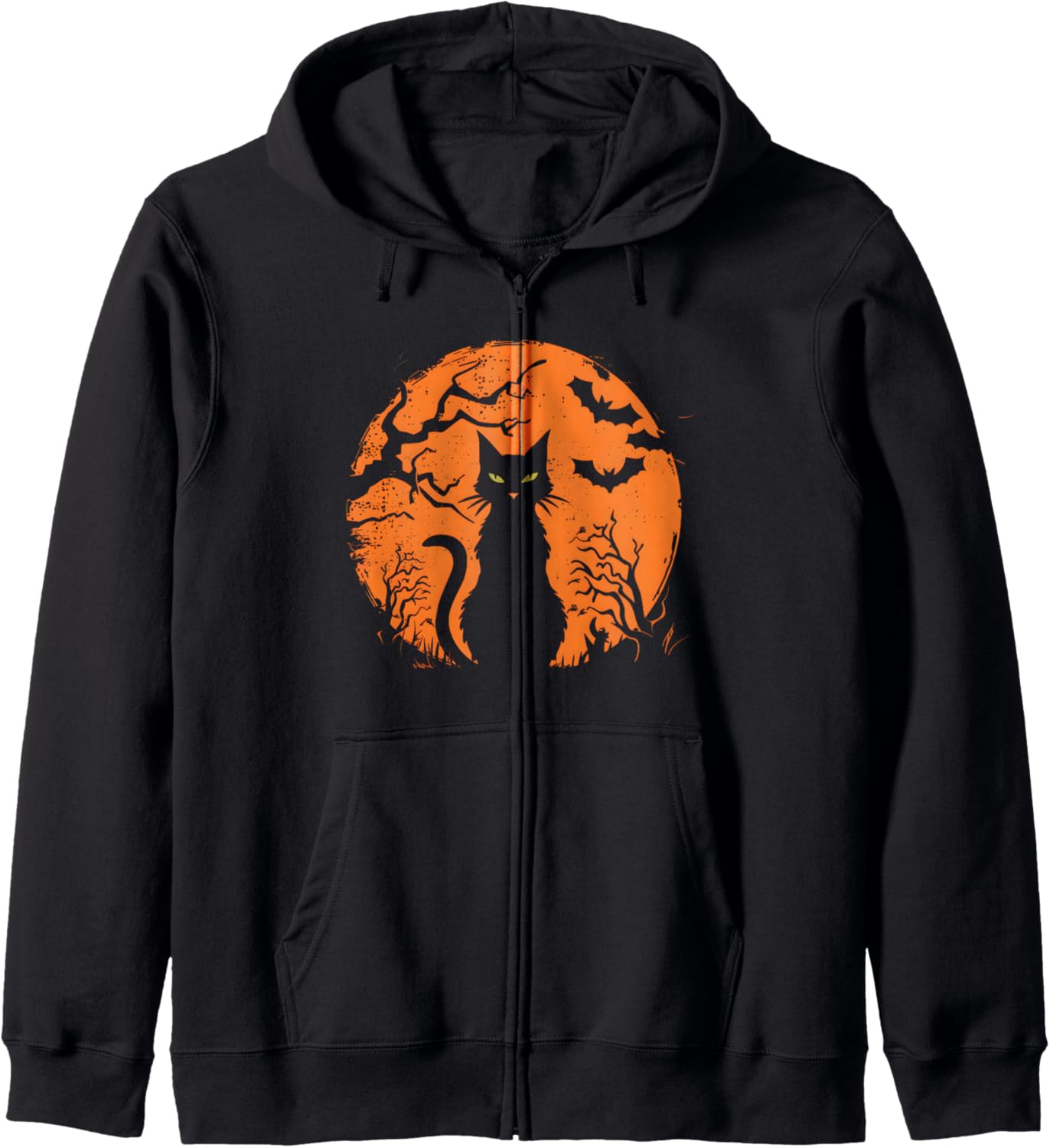 Vintage Scary Christmas Cat Costume Retro Cat Moon Hoodie