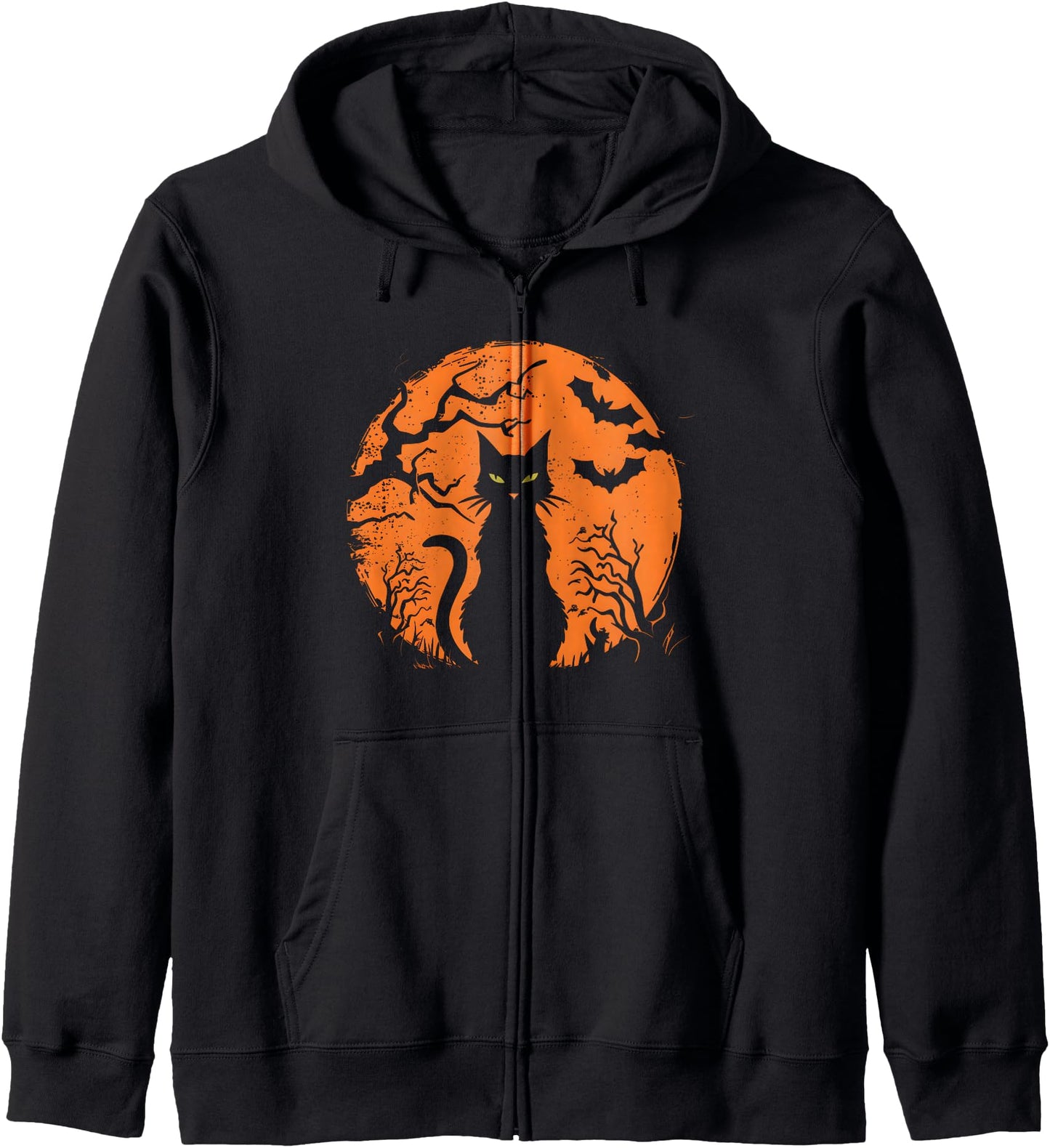 Vintage Scary Christmas Cat Costume Retro Cat Moon Hoodie