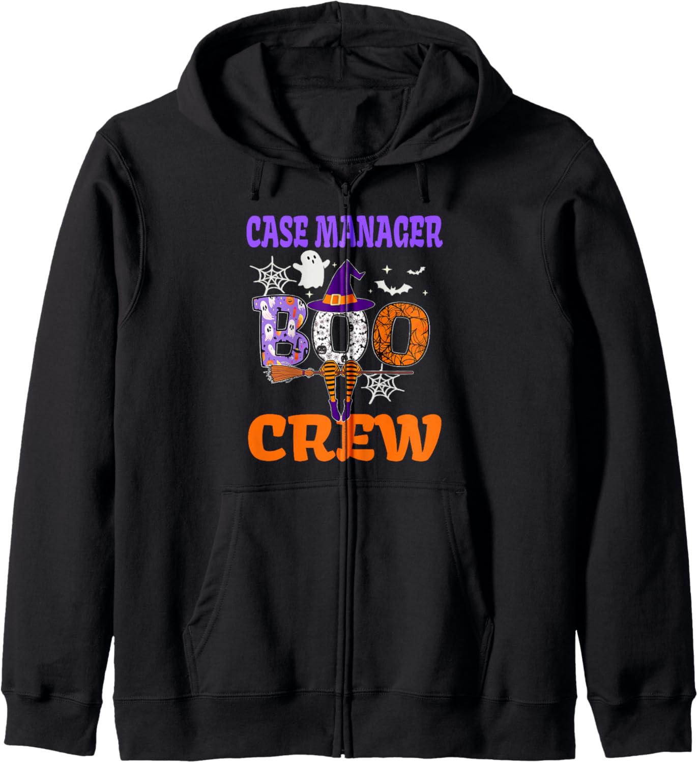 Case Manager Boo Crew Spooky Ghost Funny Halloween Costume Zip Hoodie