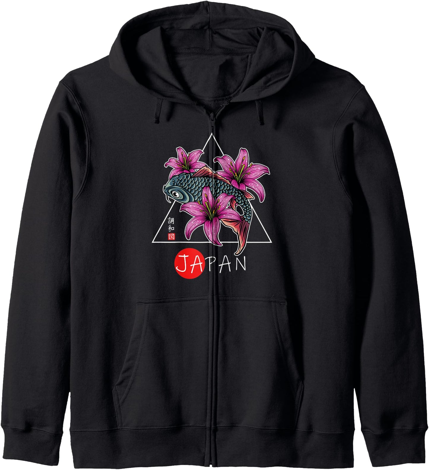 Flowers Japan Culture Koi Carp Nishikigoi Fish Japanese Gift Zip Hoodie