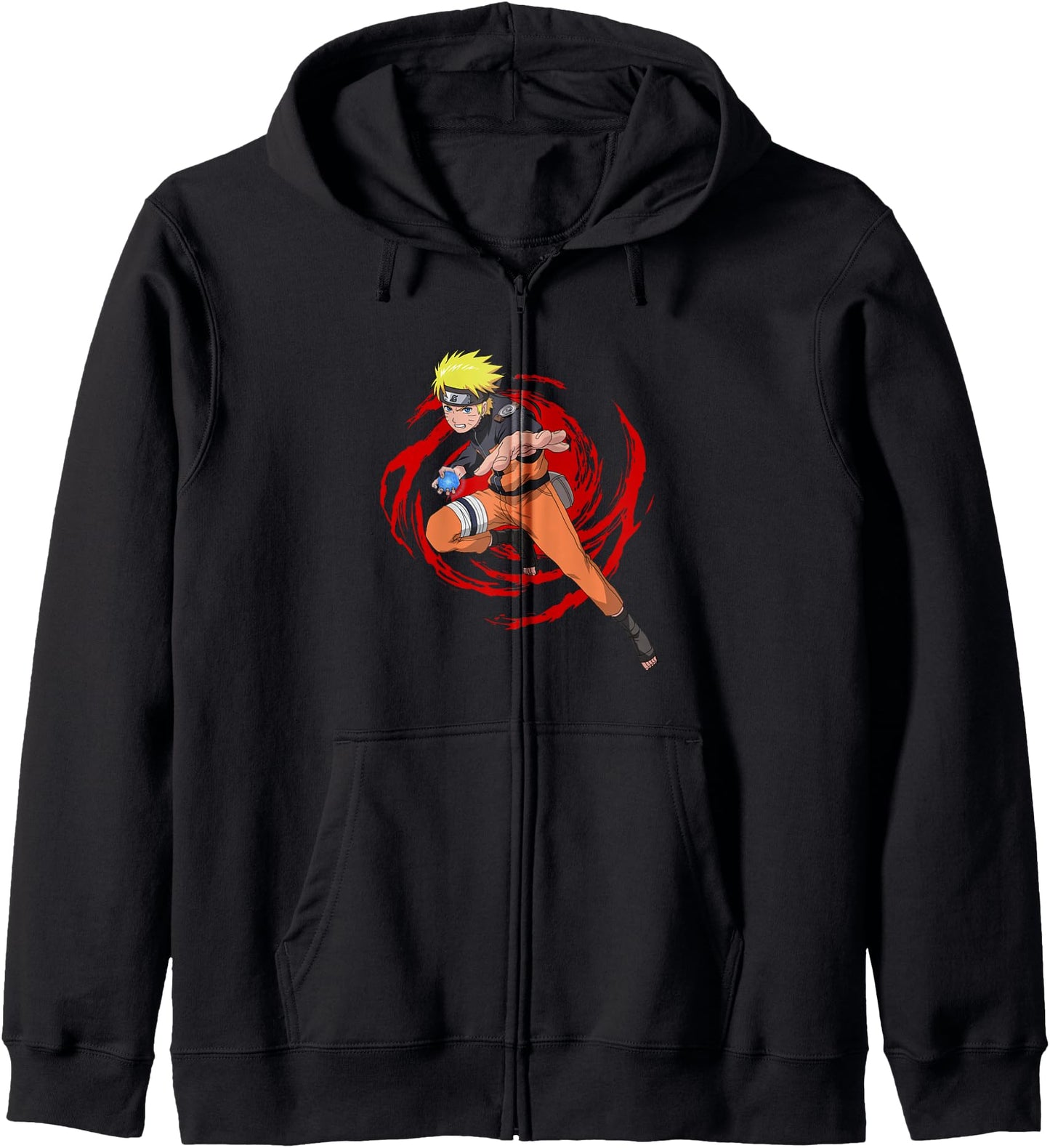 Naruto Shippuden Naruto on Red Swirl Anime Hoodie
