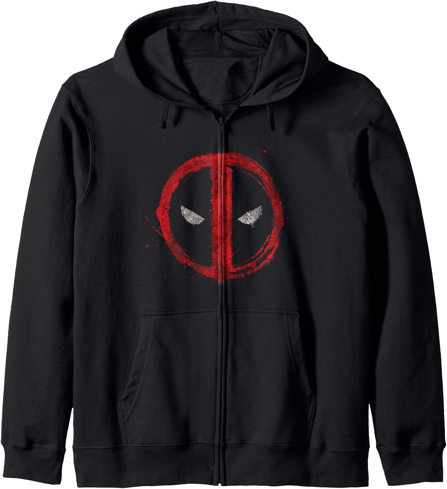 Marvel Deadpool Symbol Red Spray Paint Zip Hoodie