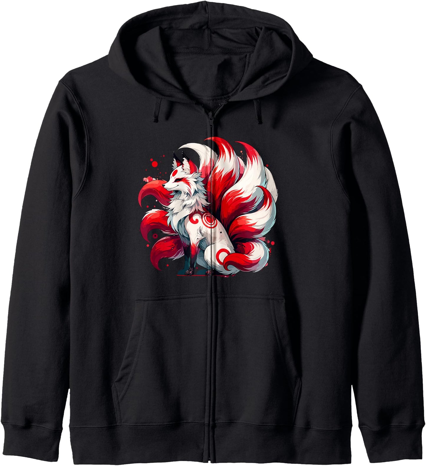 Japanese Anime Fox Kitsune Nine Tails Hoodie