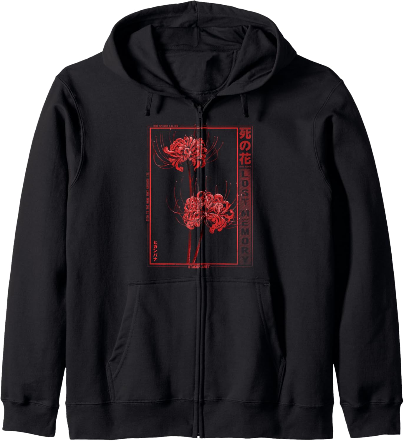 Japanese Spider Lily Soft Grunge Anime Aesthetic Flower Hoodie