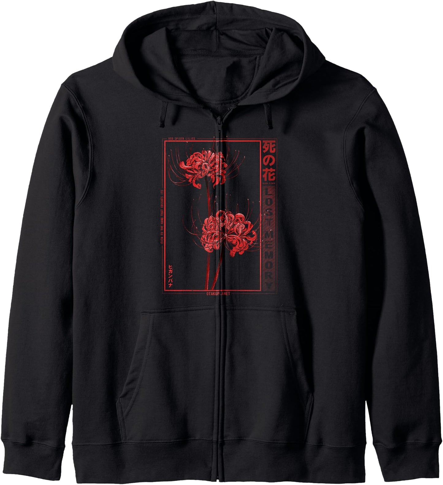 Japanese Spider Lily Soft Grunge Anime Aesthetic Flower Hoodie