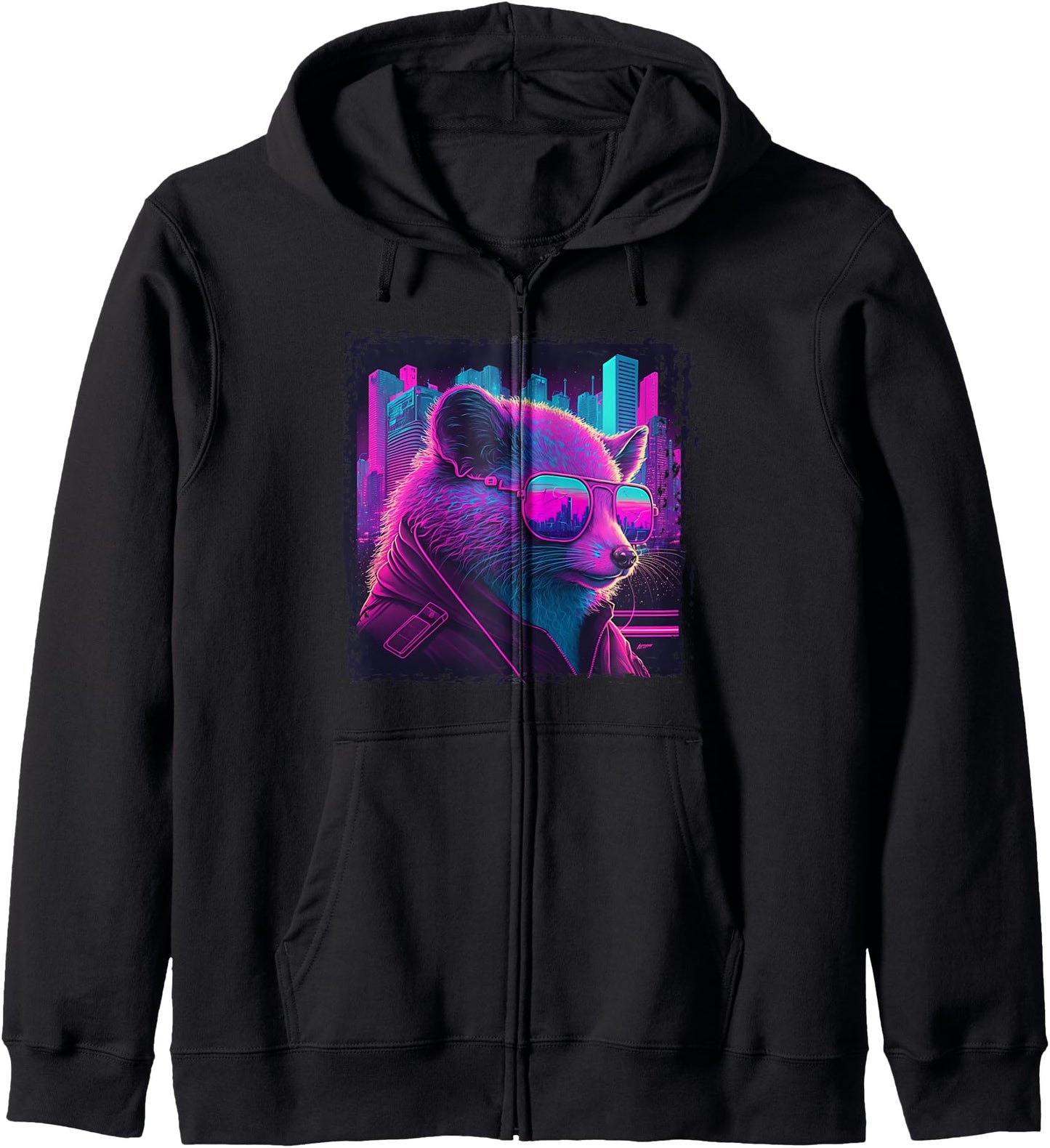 Japanese Aesthetic Synthwave Opossum Vaporwave Anime Funny Hoodie