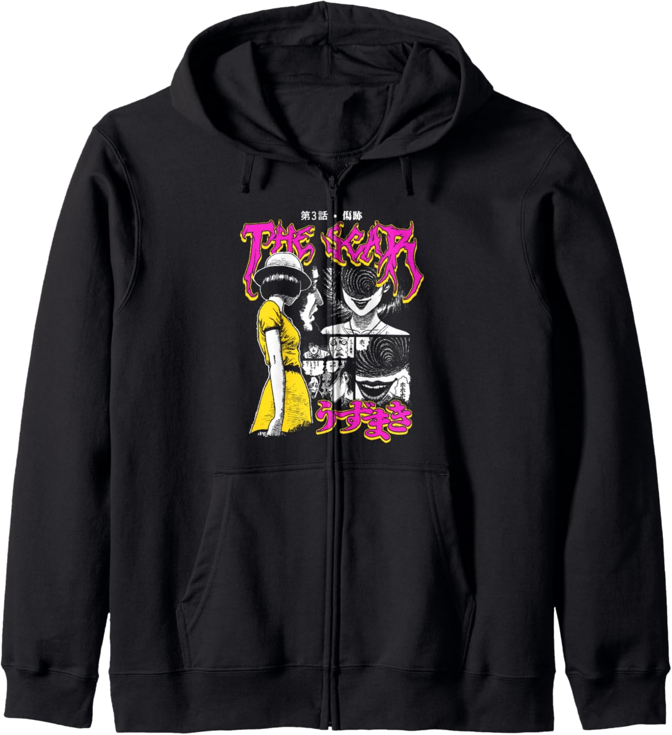 Uzumaki Colorful Scar Graphic Zip Hoodie