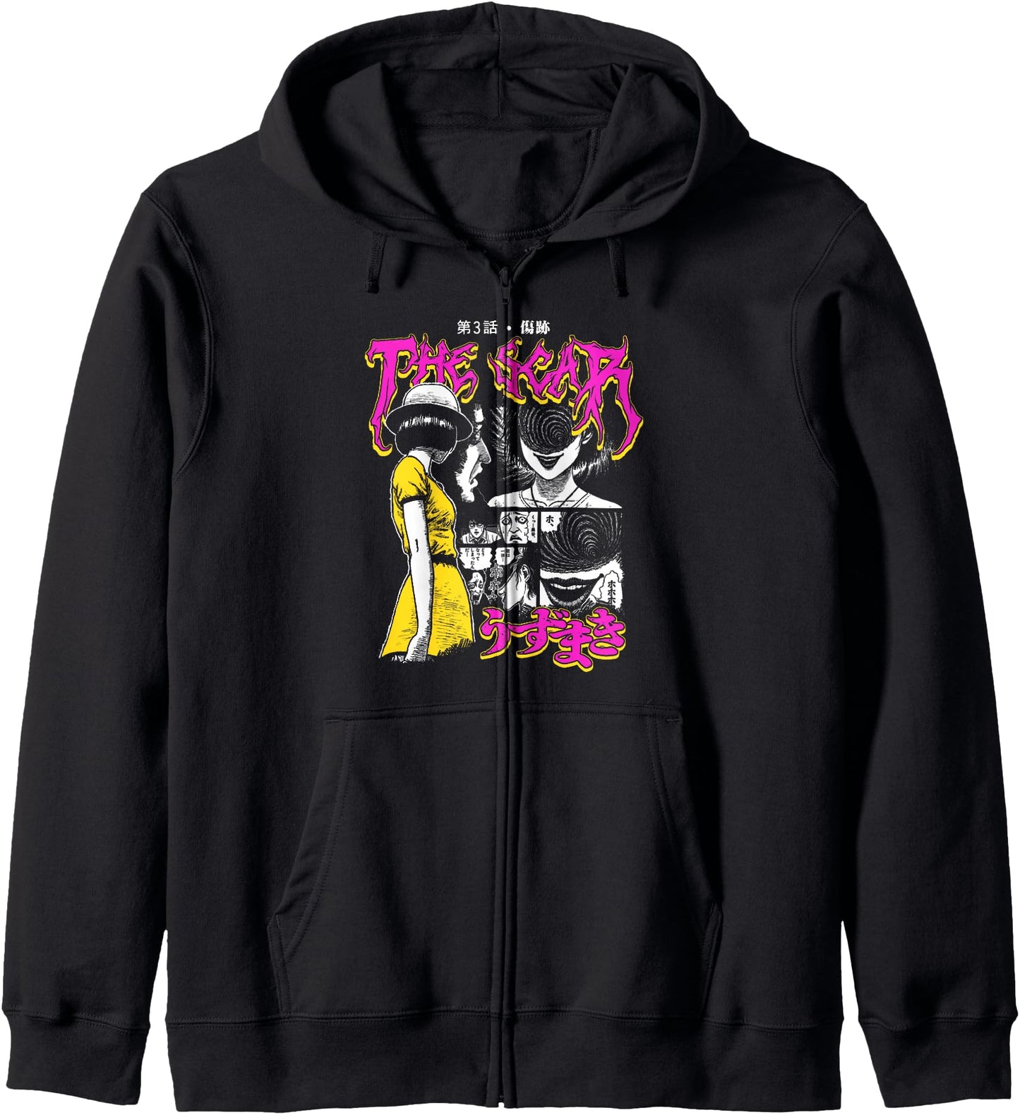 Uzumaki Colorful Scar Graphic Zip Hoodie