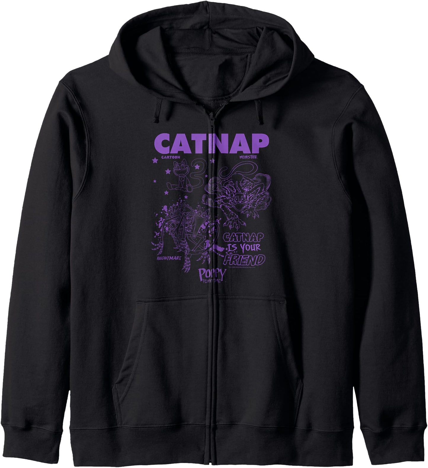 Poppy Playtime Catnap Is Your Friend Cartoon Monster Poster Zip Hoodie