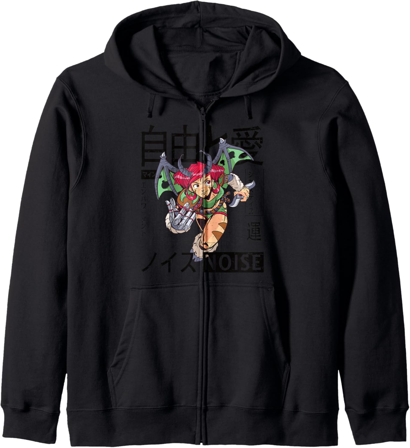 Vaporwave - Kawaii Aesthetic - Japanese Korean - Anime Demon Zip Hoodie