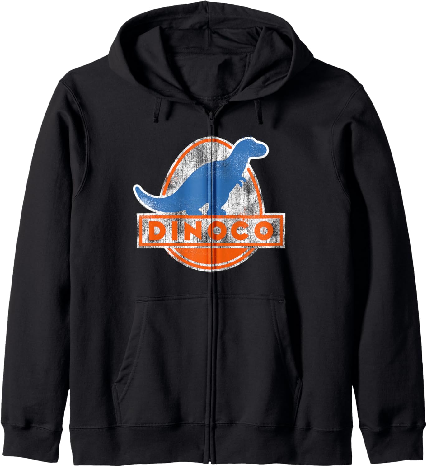 Disney Pixar Cars Iconic Dinoco Vintage Faded Dinosaur Logo Zip Hoodie