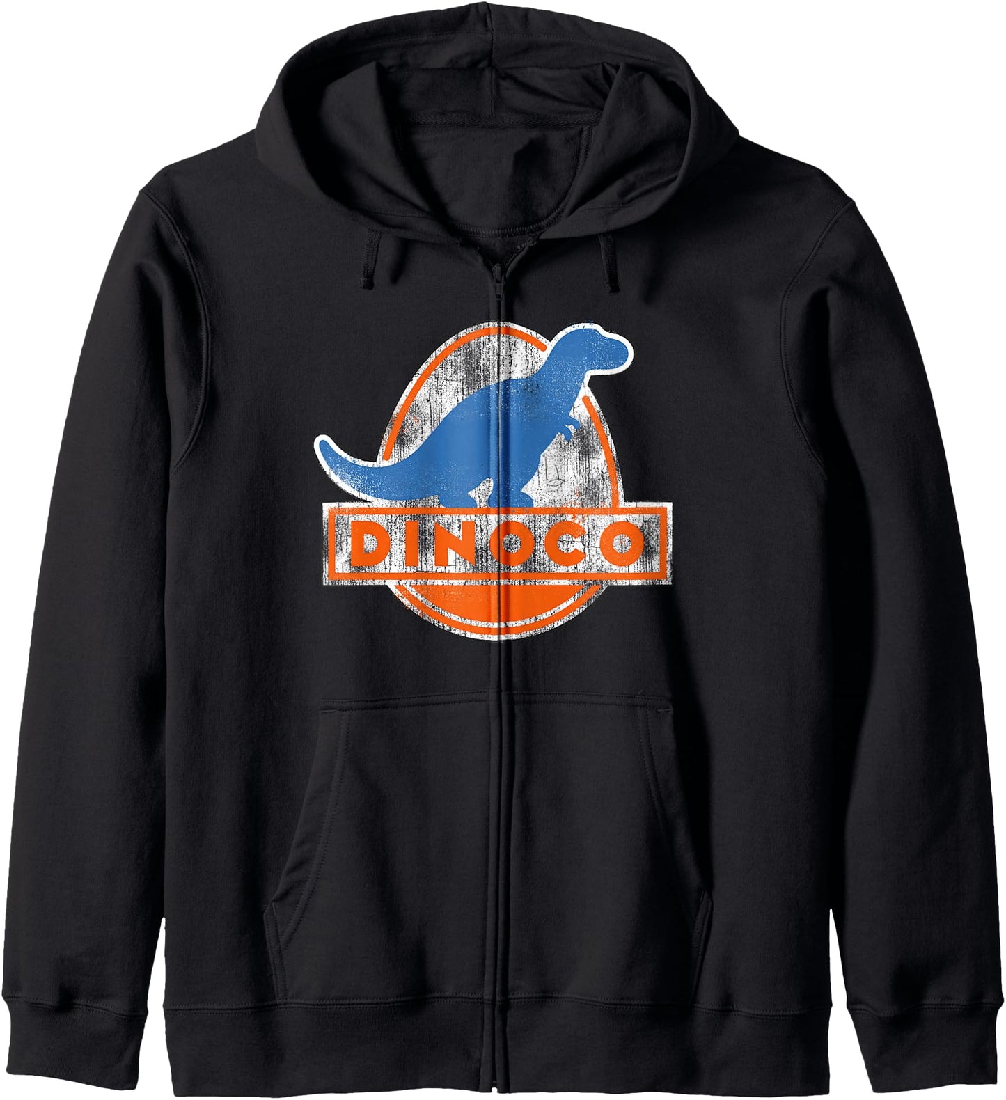 Disney Pixar Cars Iconic Dinoco Vintage Faded Dinosaur Logo Zip Hoodie