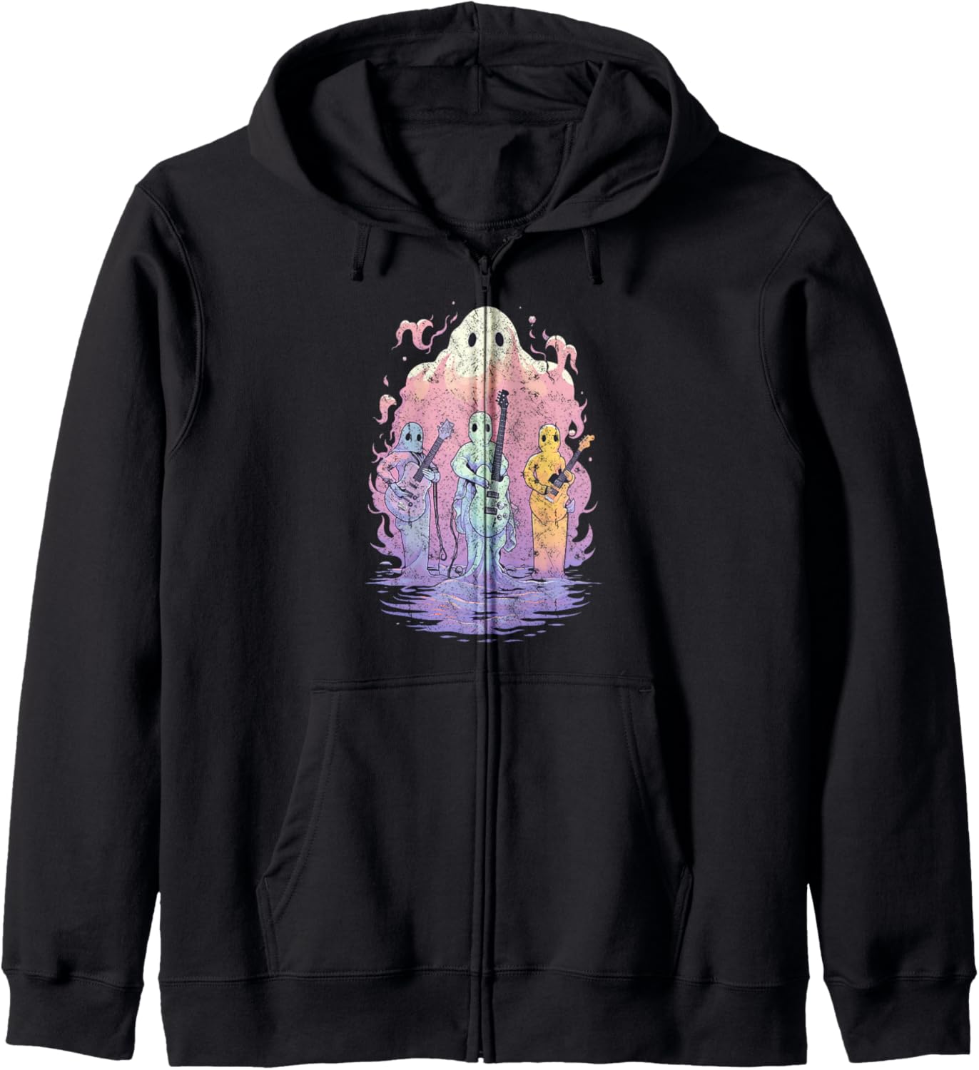 Ghost Band | Cute Ghost Music Band Creepy Pastel Goth Ghosts Zip Hoodie
