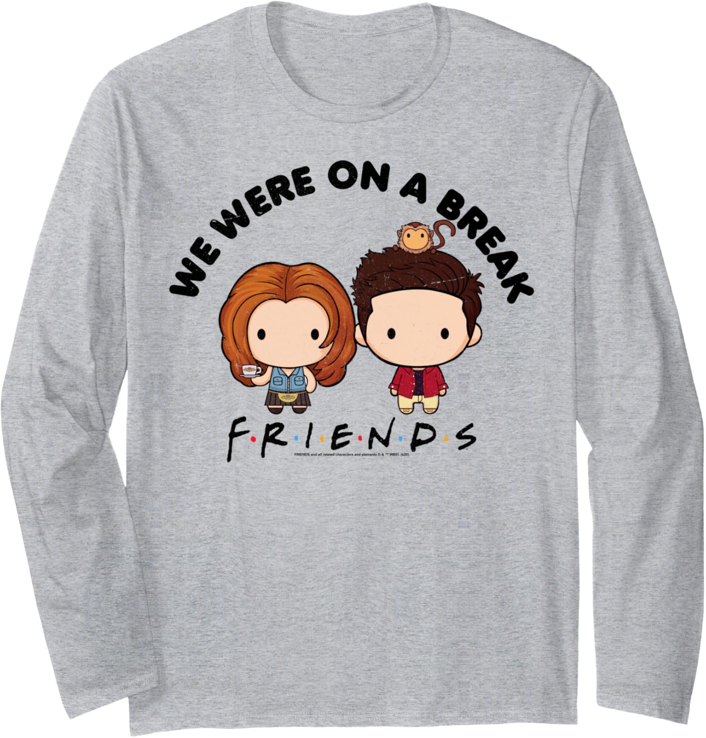 Friends Chibi Ross & Rachel We Were On A Break Long Sleeve