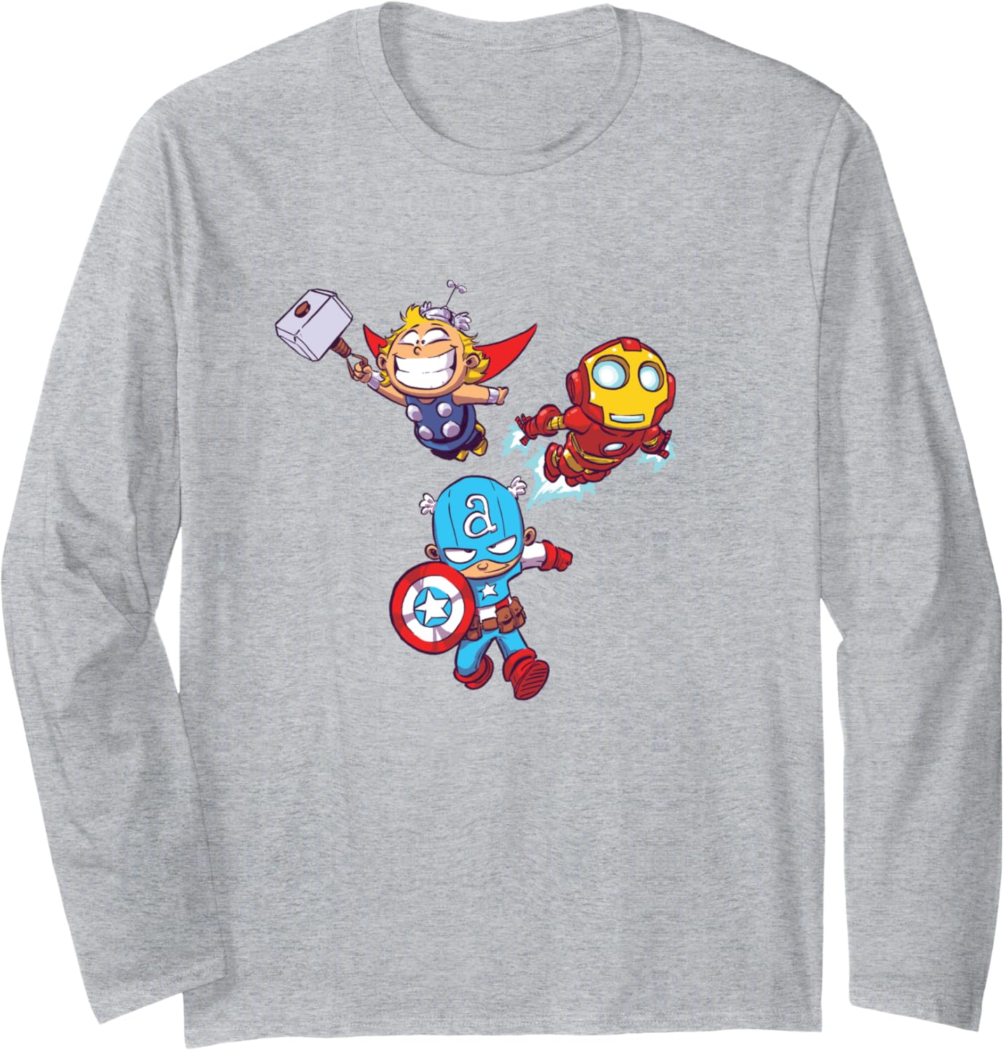 Marvel Comics Retro Classic Chibi Trinity Group Shot Long Sleeve
