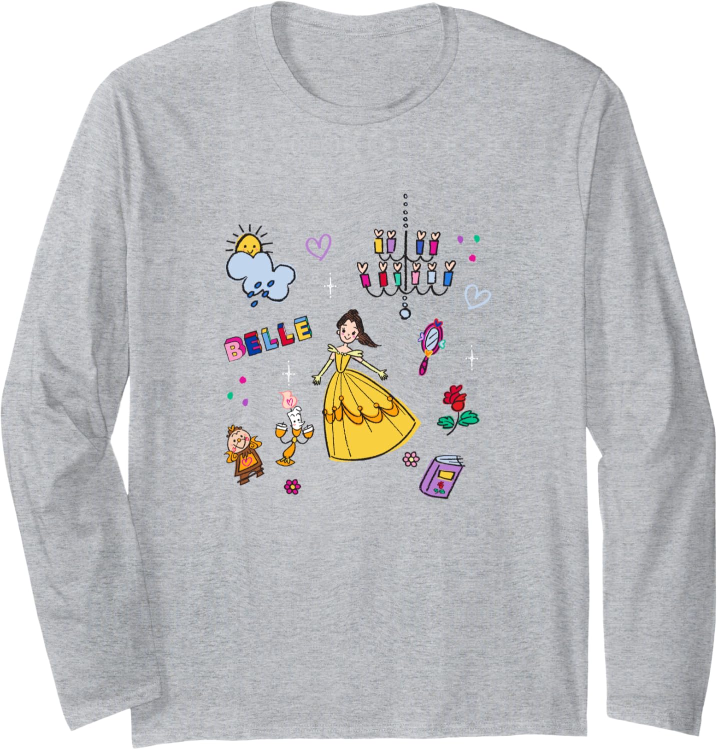 Disney Beauty and the Beast Belle Chibi Princess Icons Long Sleeve