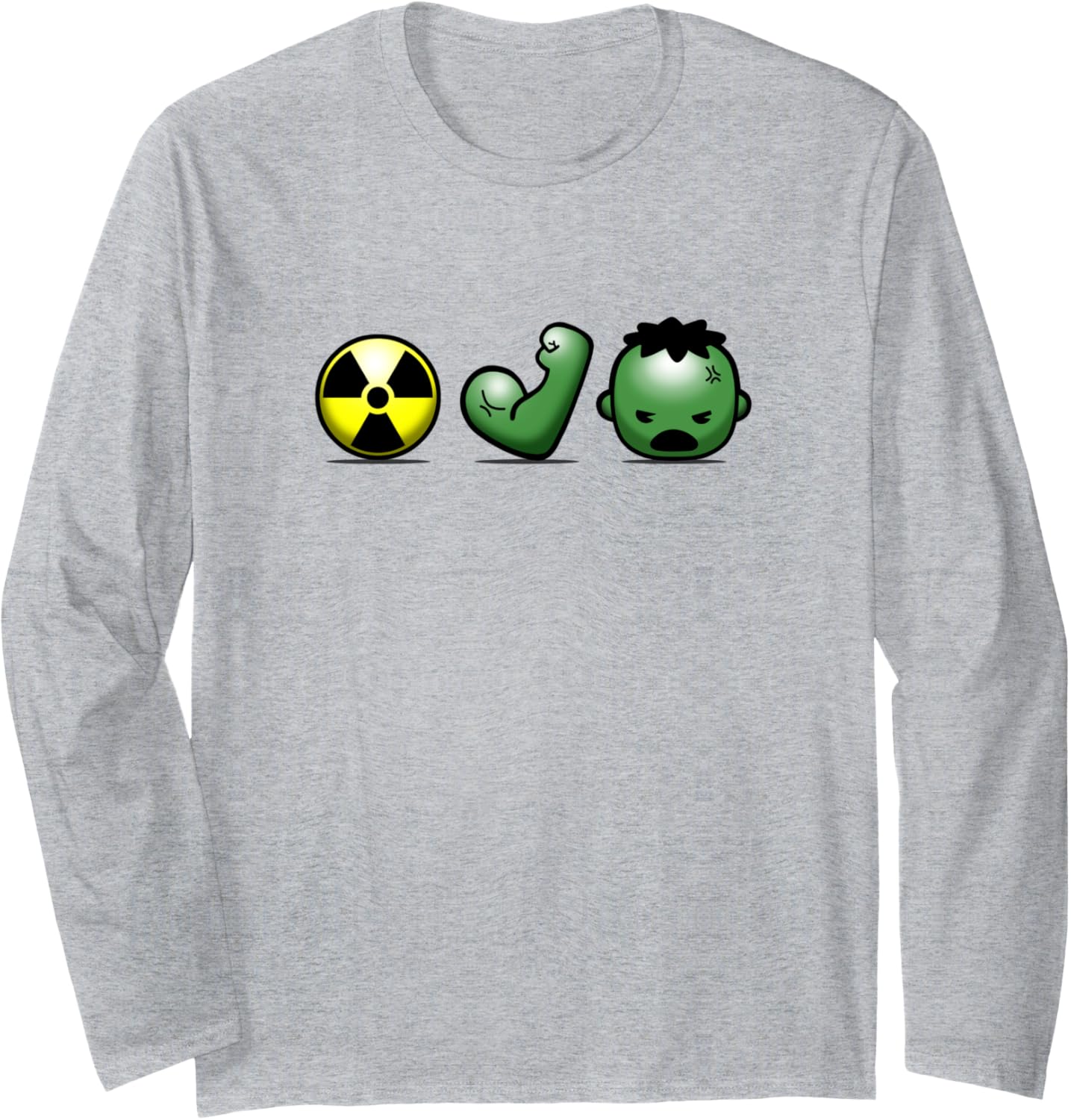 Marvel Kawaii The Incredible Hulk Iconic Symbols Chibi Logo Long Sleeve