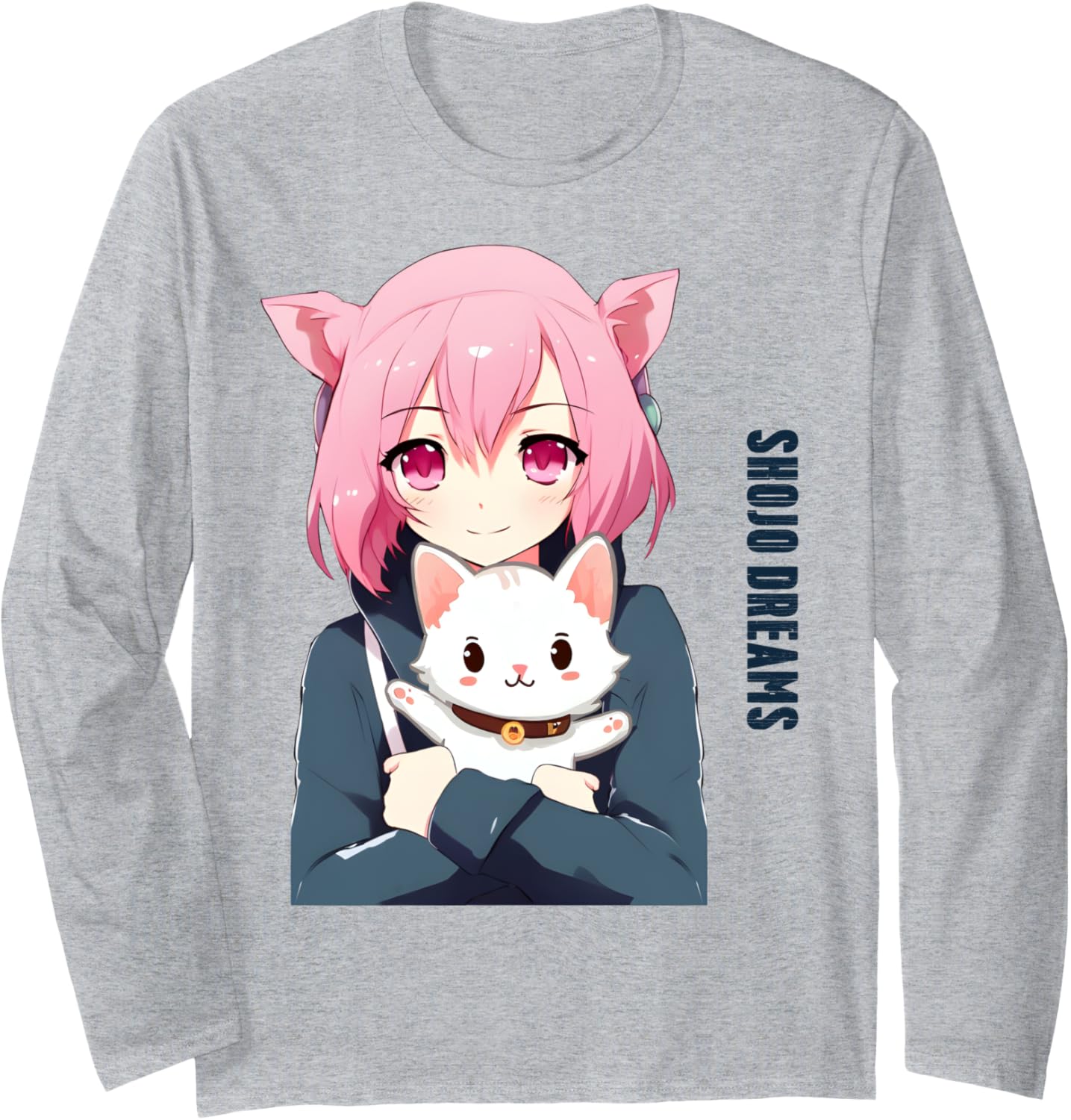 Anime Girl Shojo Dreams Cute Anime Cat Long Sleeve