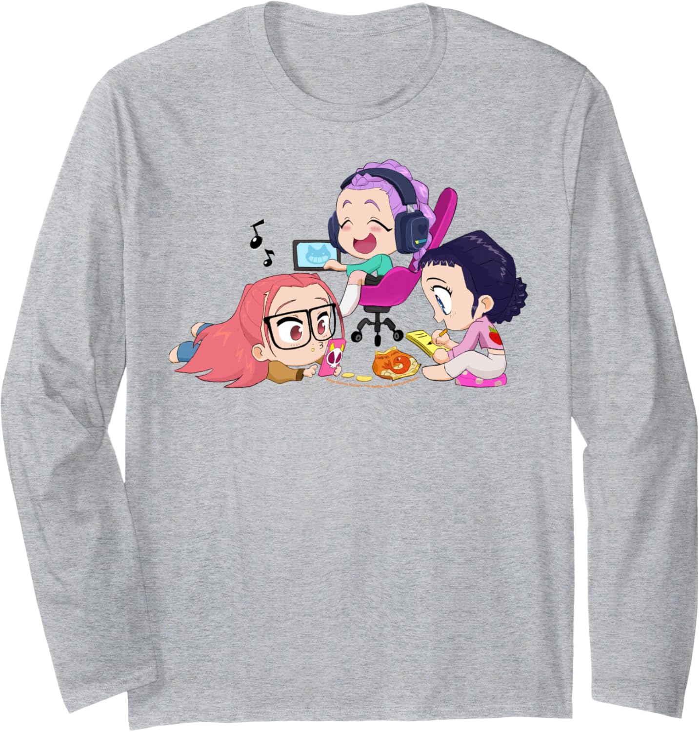 Kpop Demon Hunters Halloween Chibi Huntrix Chillin' at Home Long Sleeve