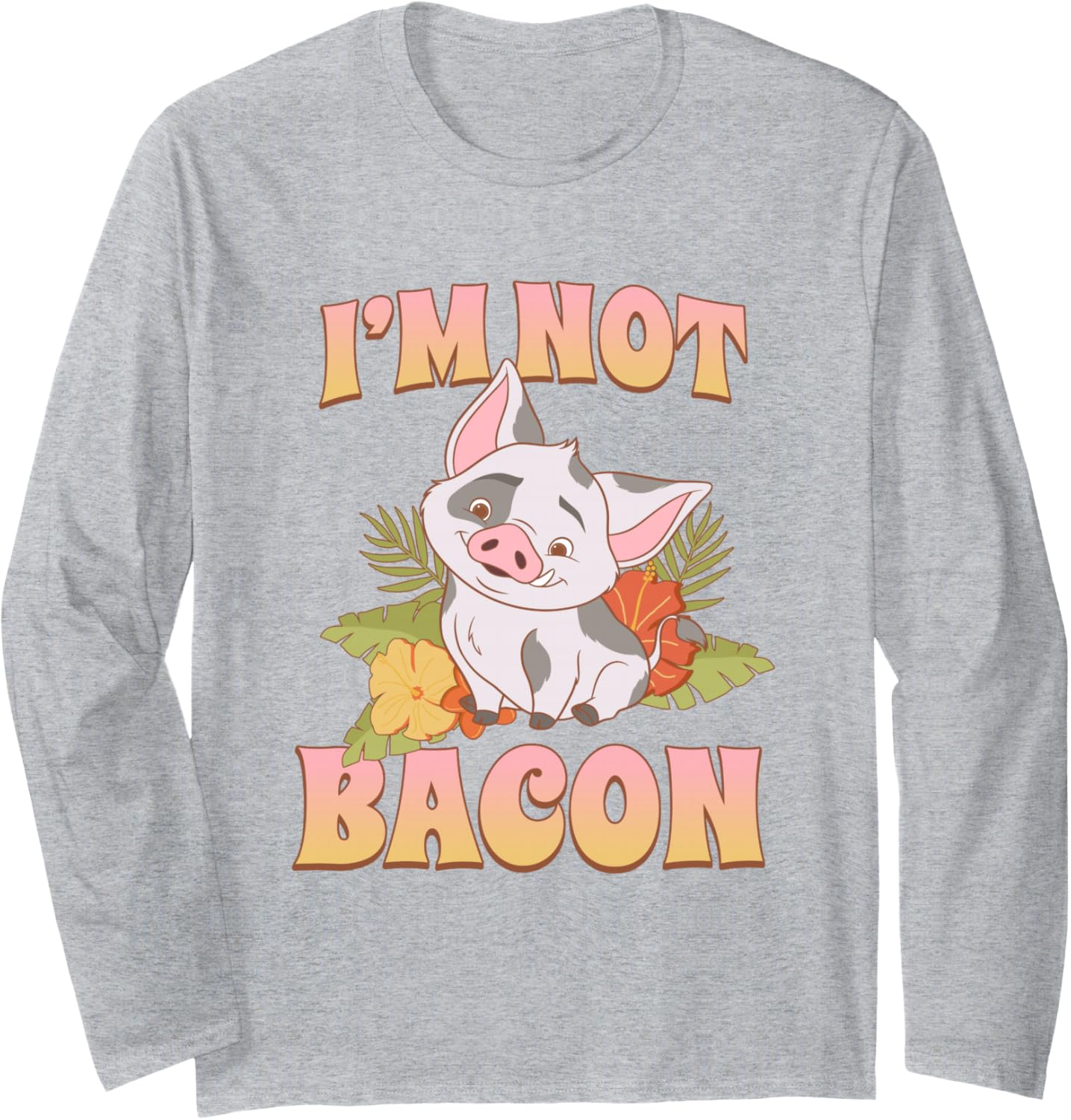 Disney Moana 2 Pua I'm Not Bacon Tropical Panel Long Sleeve