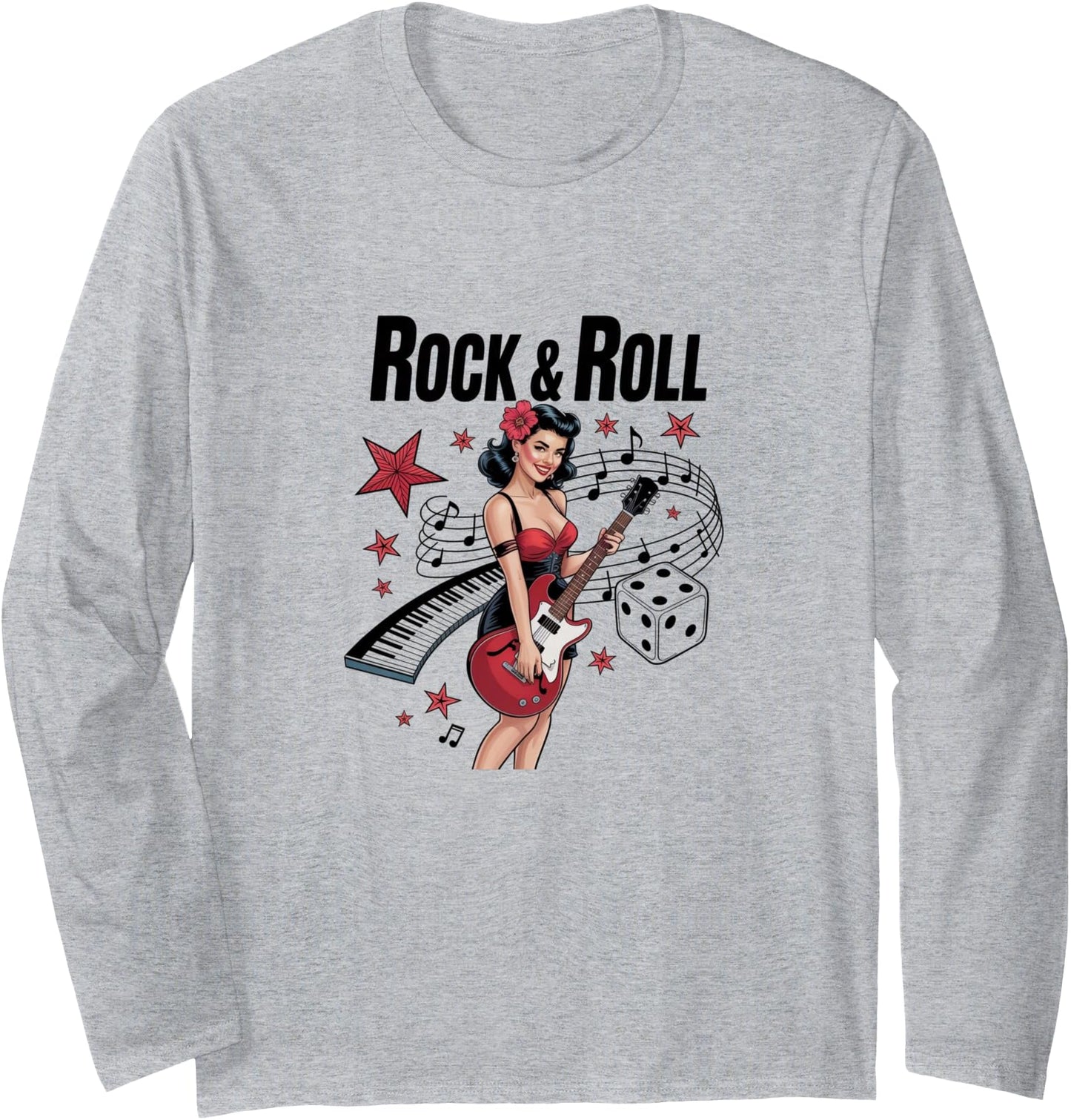Rock & Roll Pin-Up - Guitar Girl Tee Long Sleeve