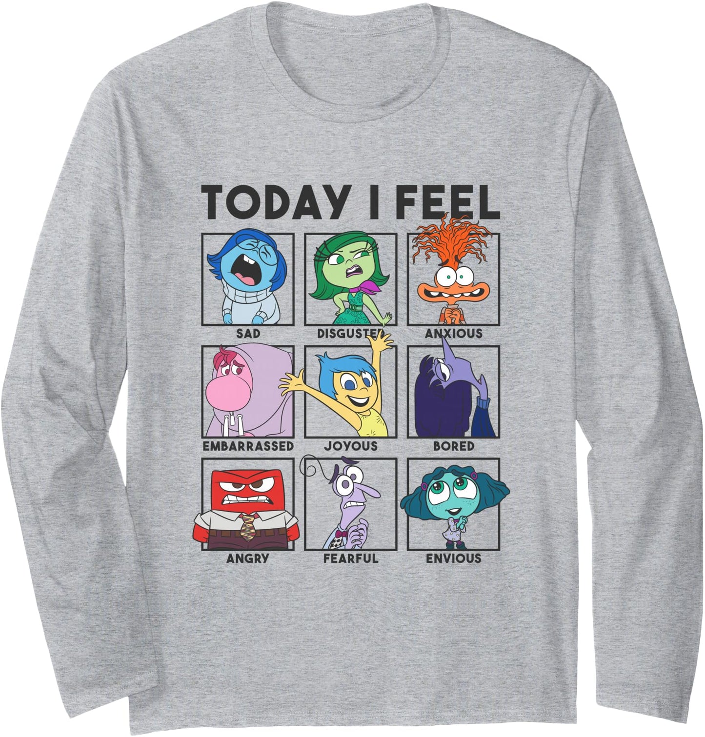 Disney Pixar Inside Out 2 Today I Feel... Emotions Panels Long Sleeve