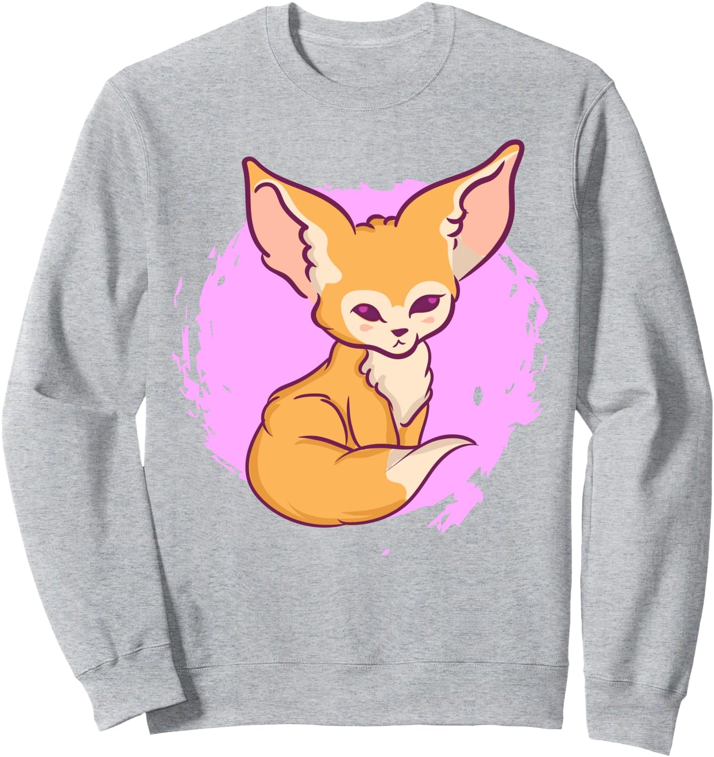 Cute Kawaii Anime Fennec Fox With Flowers Aesthetic Japanese Sweatshirt