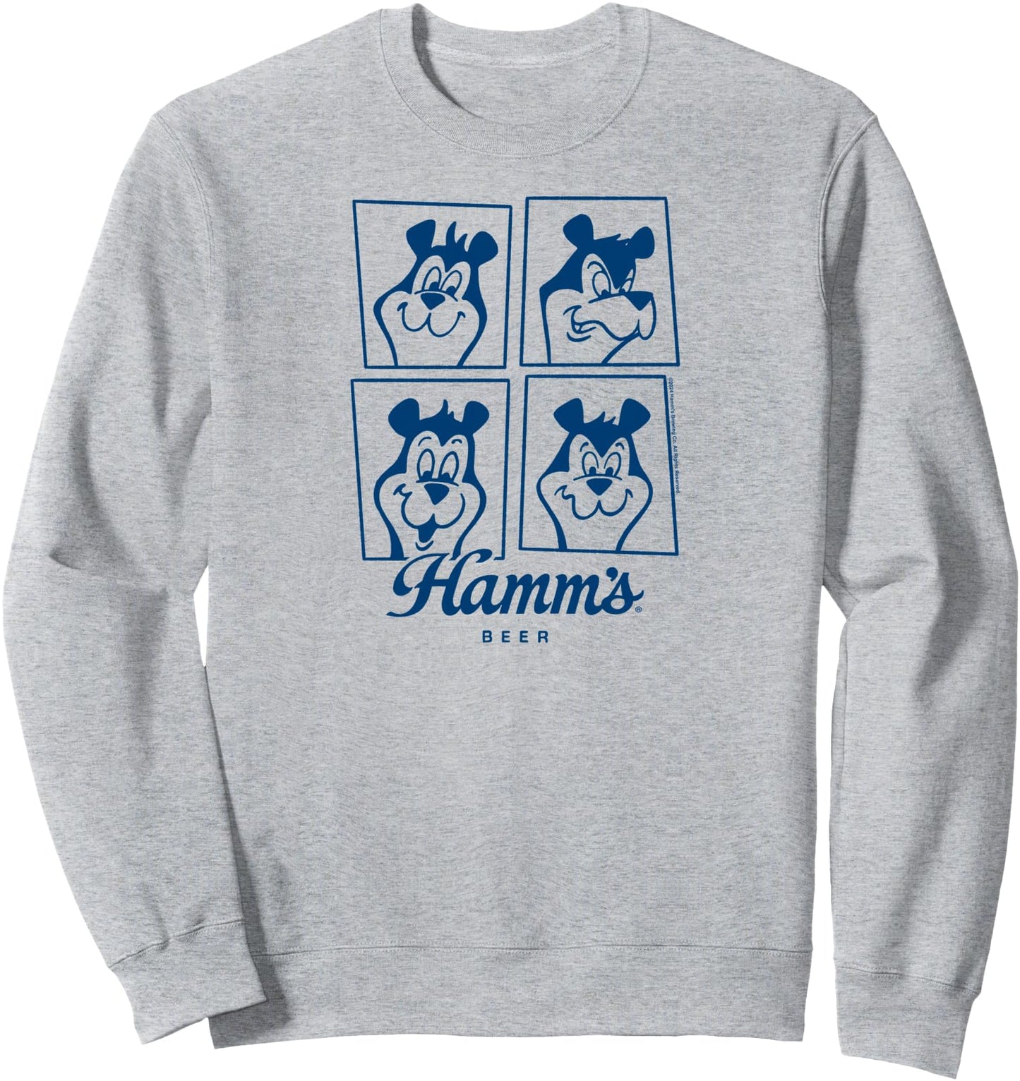 Hamm's - Beer Bear Cartoon Mascot Sascha Face Grid Sweatshirt