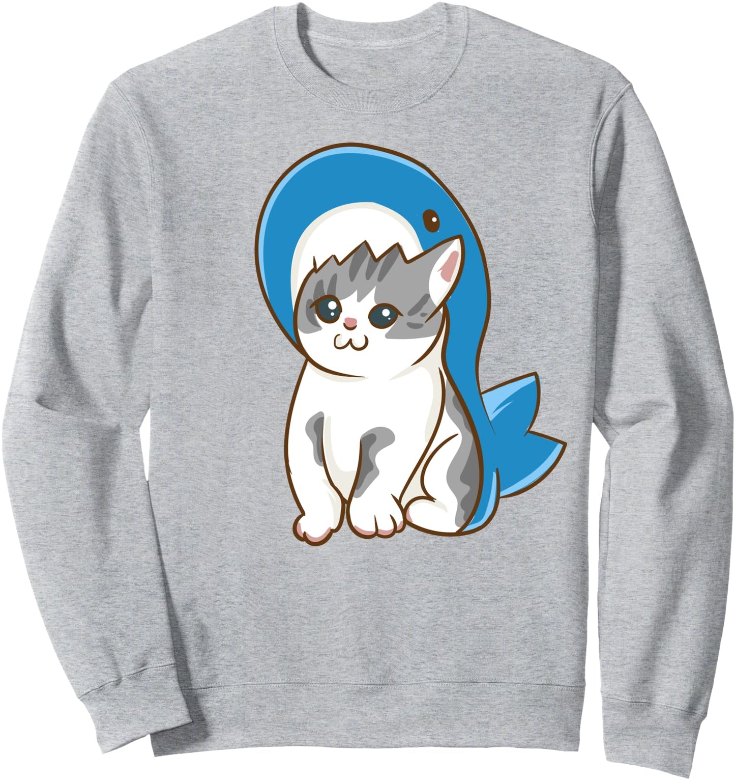 Cute Kawaii Anime Cat With Shark Costume Aesthetic Japanese Sweatshirt