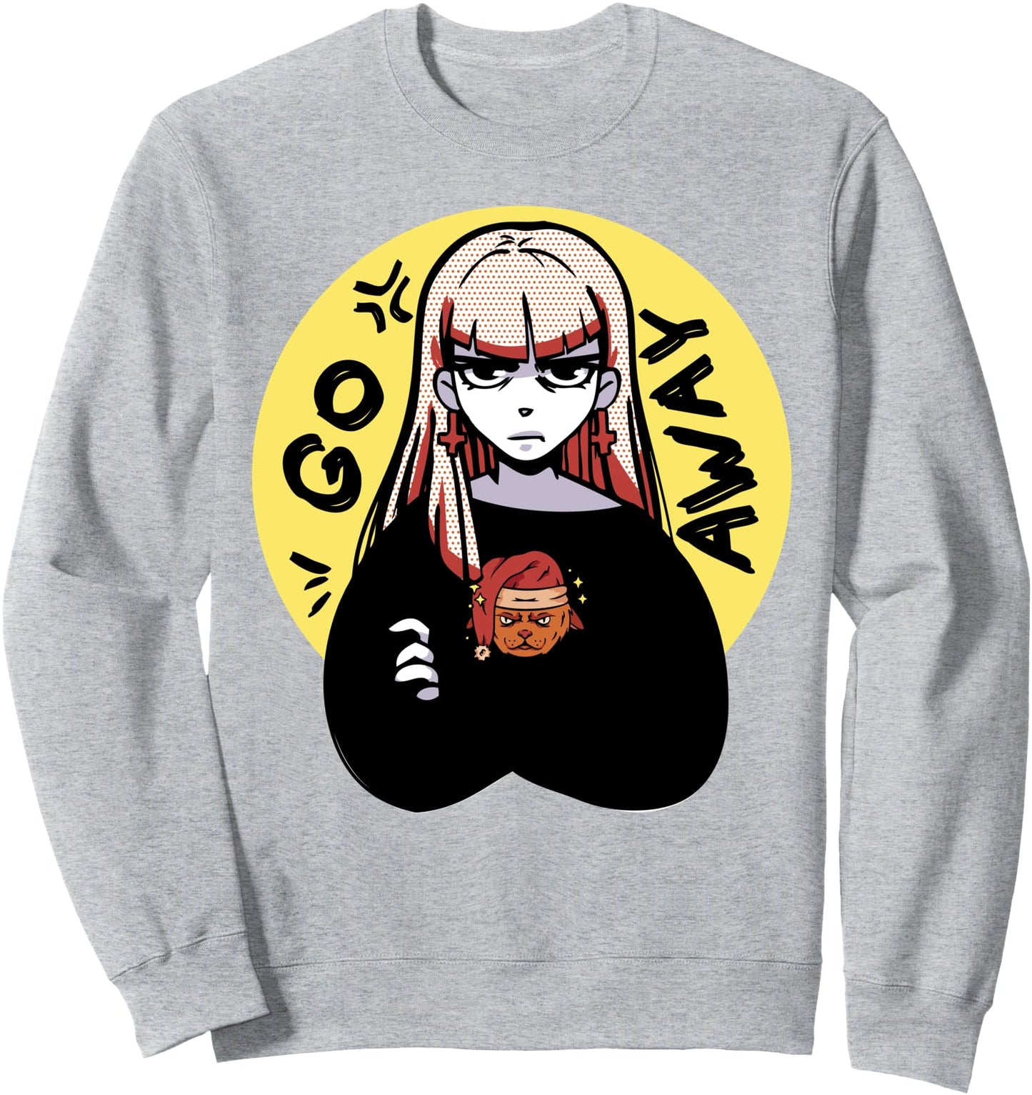 Christmas Cat - Anime Angry Girl - Japanese Aesthetics Sweatshirt
