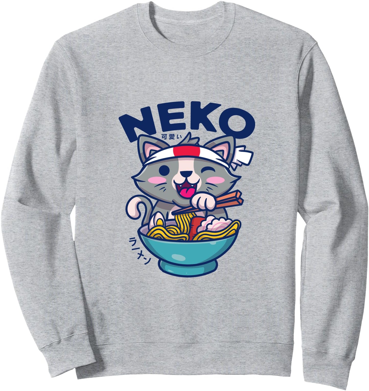 Kawaii Anime Cute Eating Ramen Cat Japanese Shirts Sweatshirt