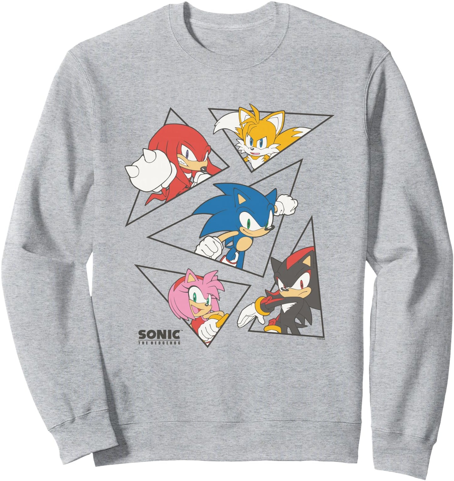 Sonic The Hedgehog Main Characters Triangle Portraits Retro Sweatshirt