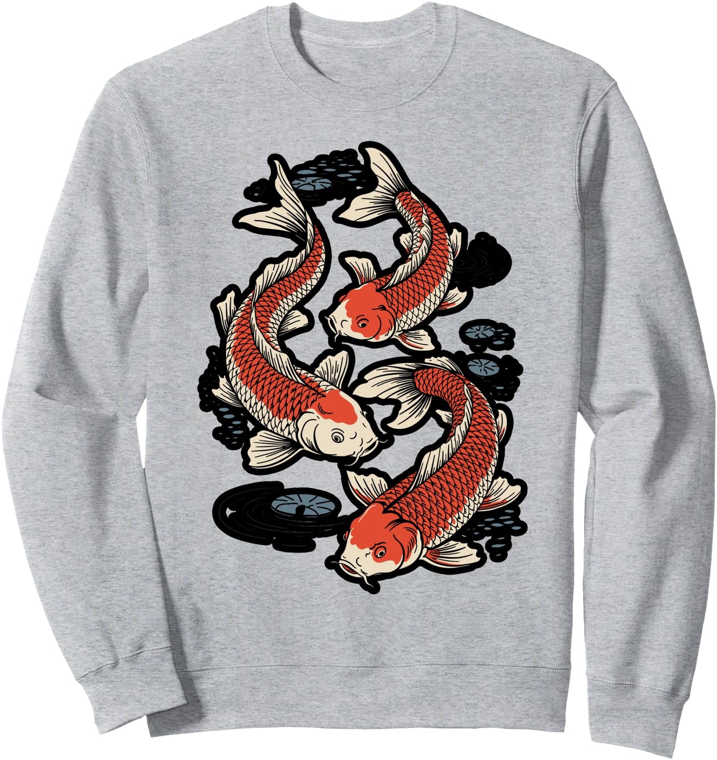 Koi Fish Ink Wash Painting Japanese Carp Fish Sweatshirt