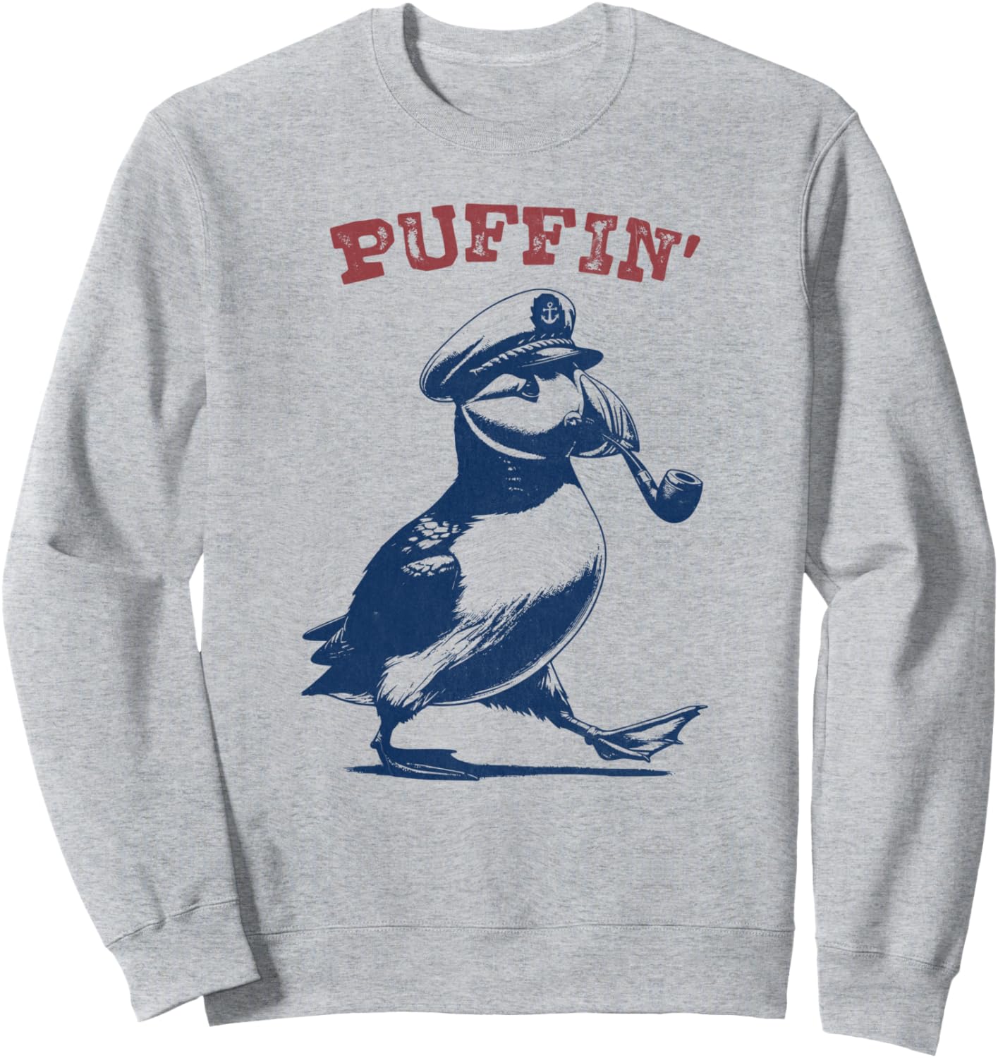 Pipe Smoking Puffin - Funny Word Pun Puffin Sweatshirt
