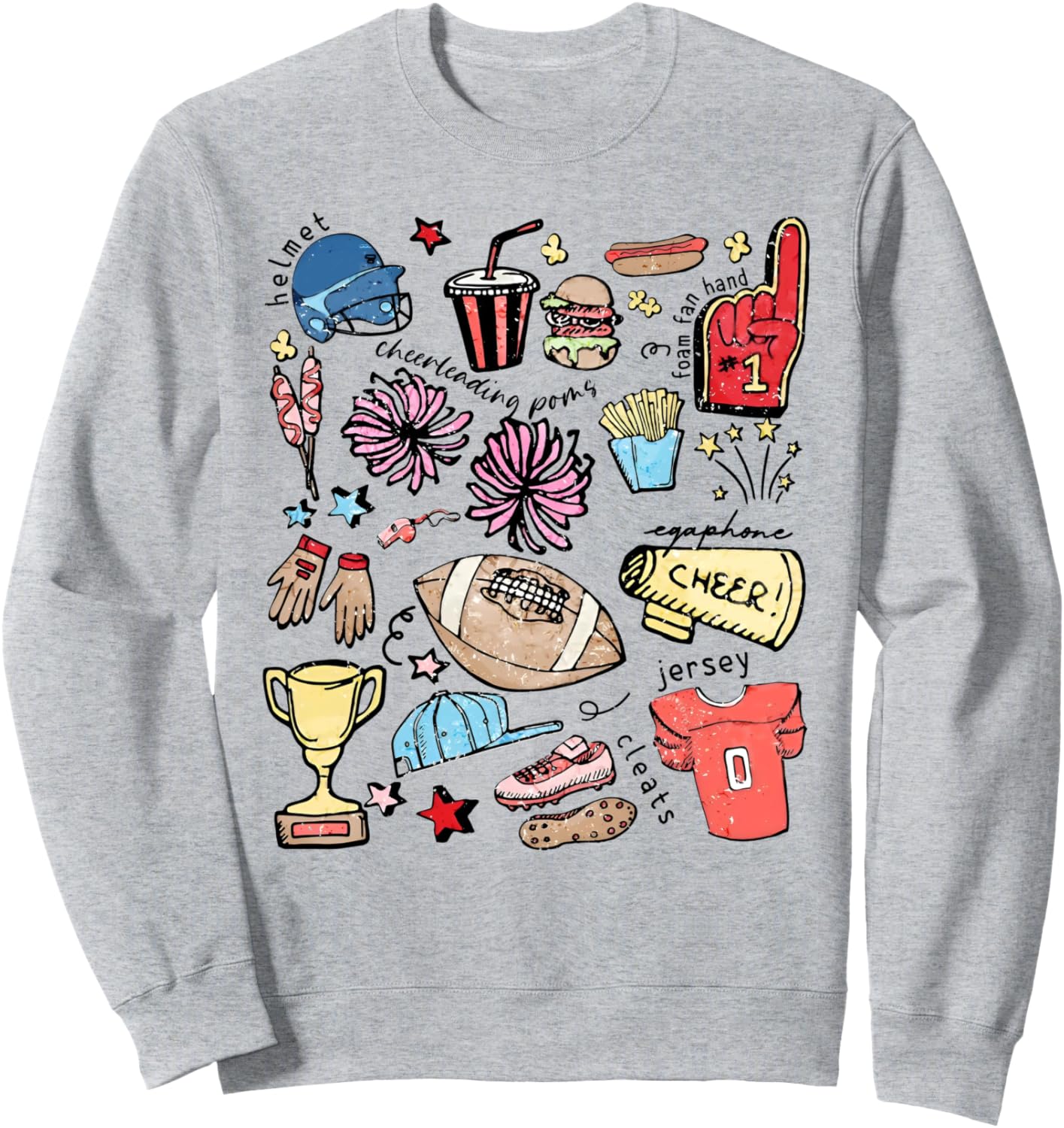 Cheer Helmet American Football Game Day Thanksgiving Autumn Sweatshirt