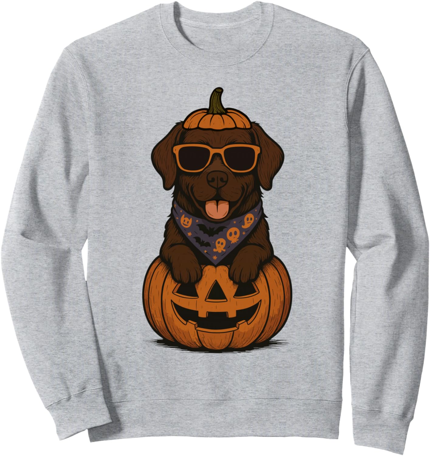 Spooky Chocolate Labrador Retriever Pumpkin Halloween Sweatshirt