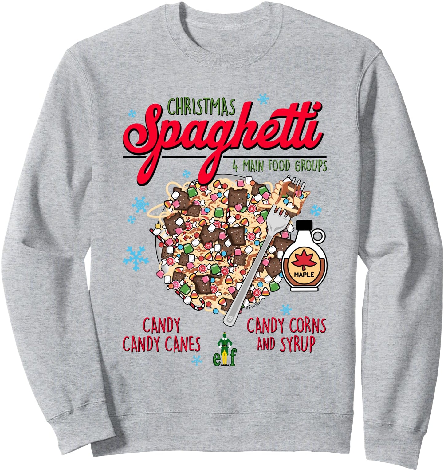 Elf Christmas Spaghetti Sweatshirt