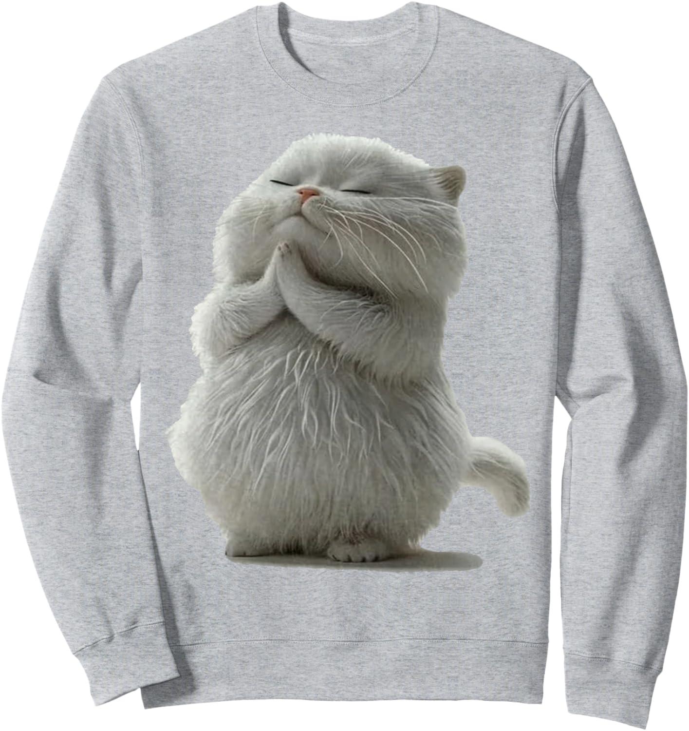 Cute Praying Fluffy Cat kitten lover Sweatshirt
