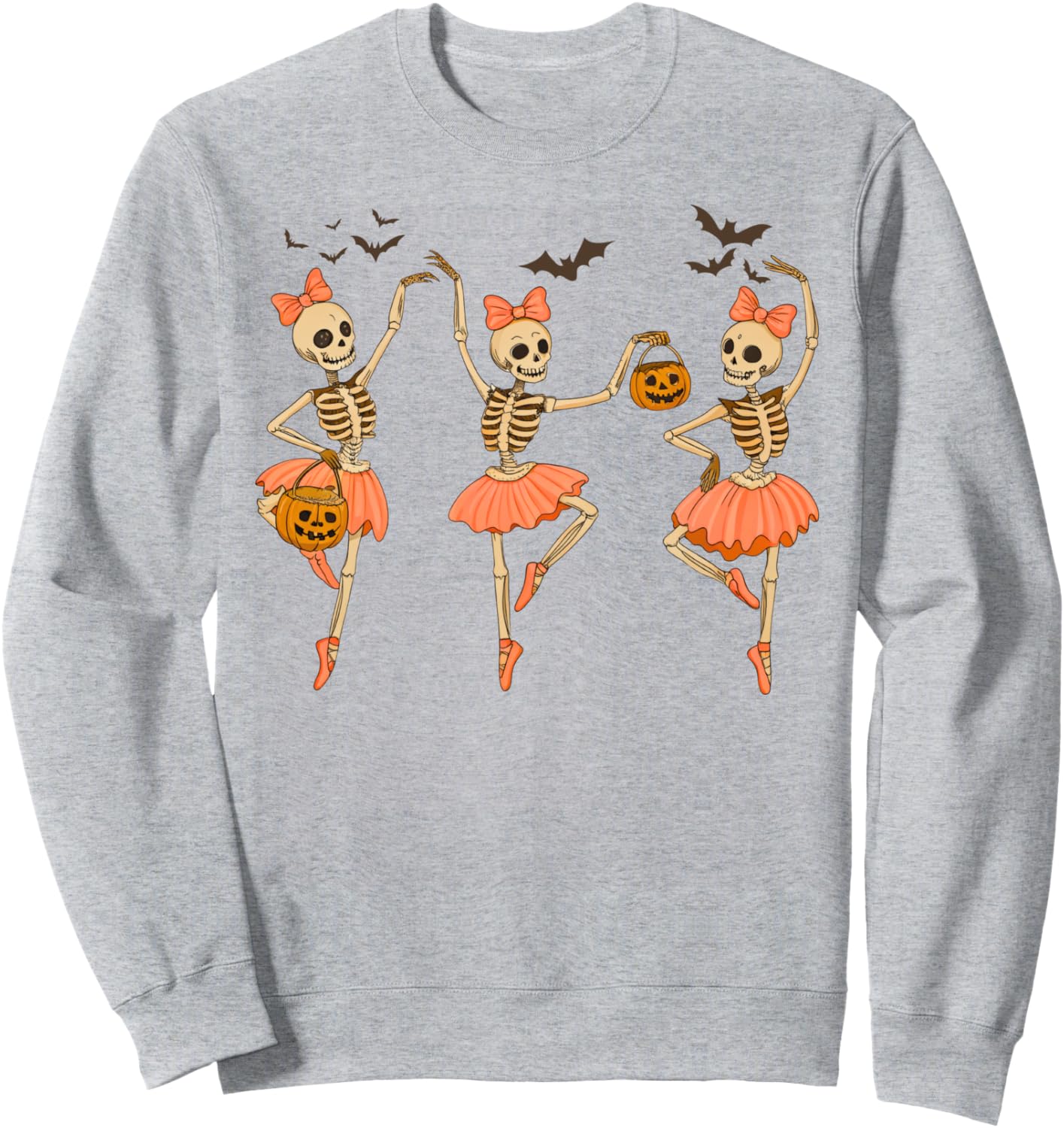 Skeleton Ballet Positions,Ballerina Halloween Funny Pumpkin Sweatshirt