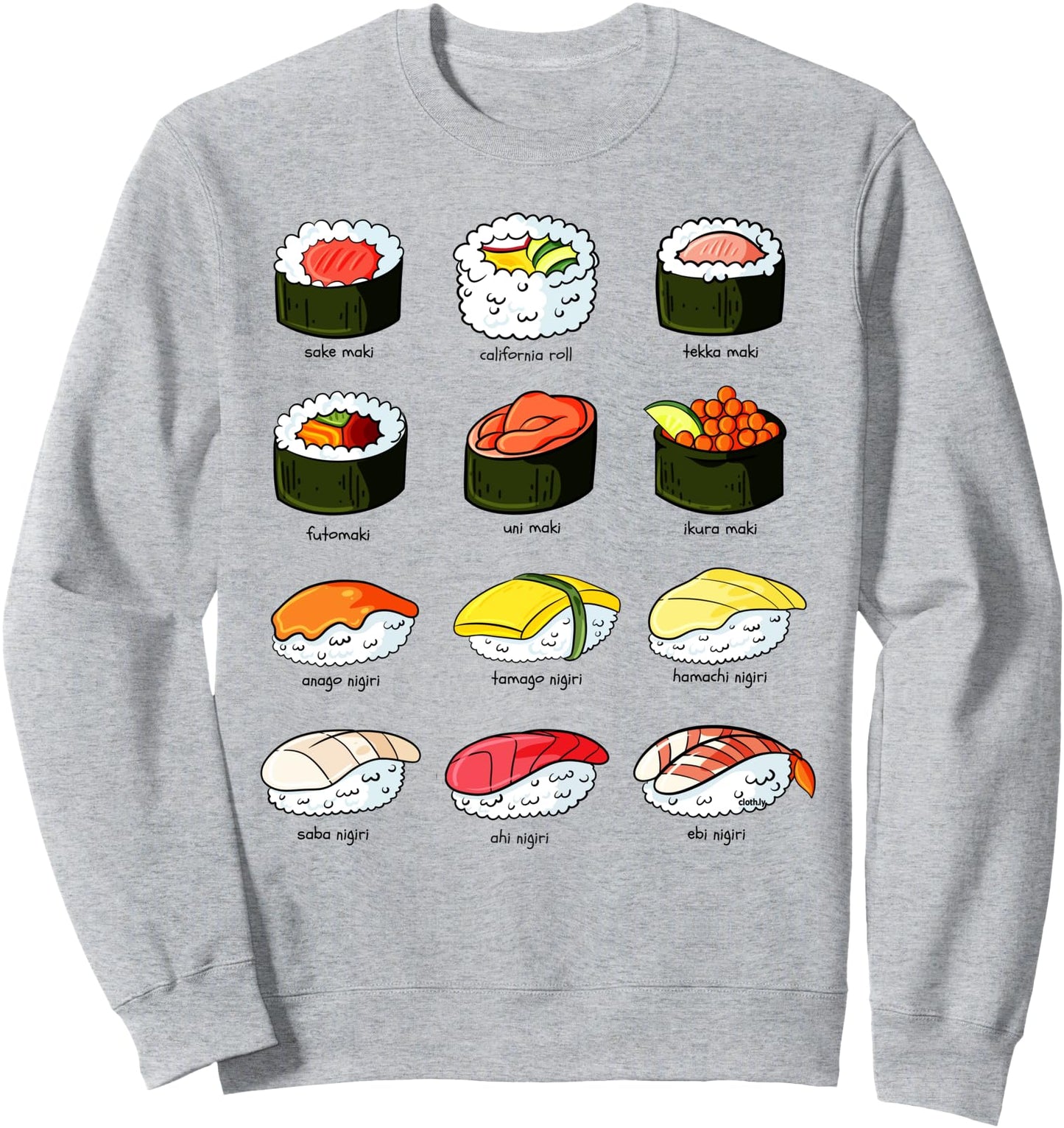 Sushi Costume Funny Sushi Kit Types of Sushi Sweatshirt