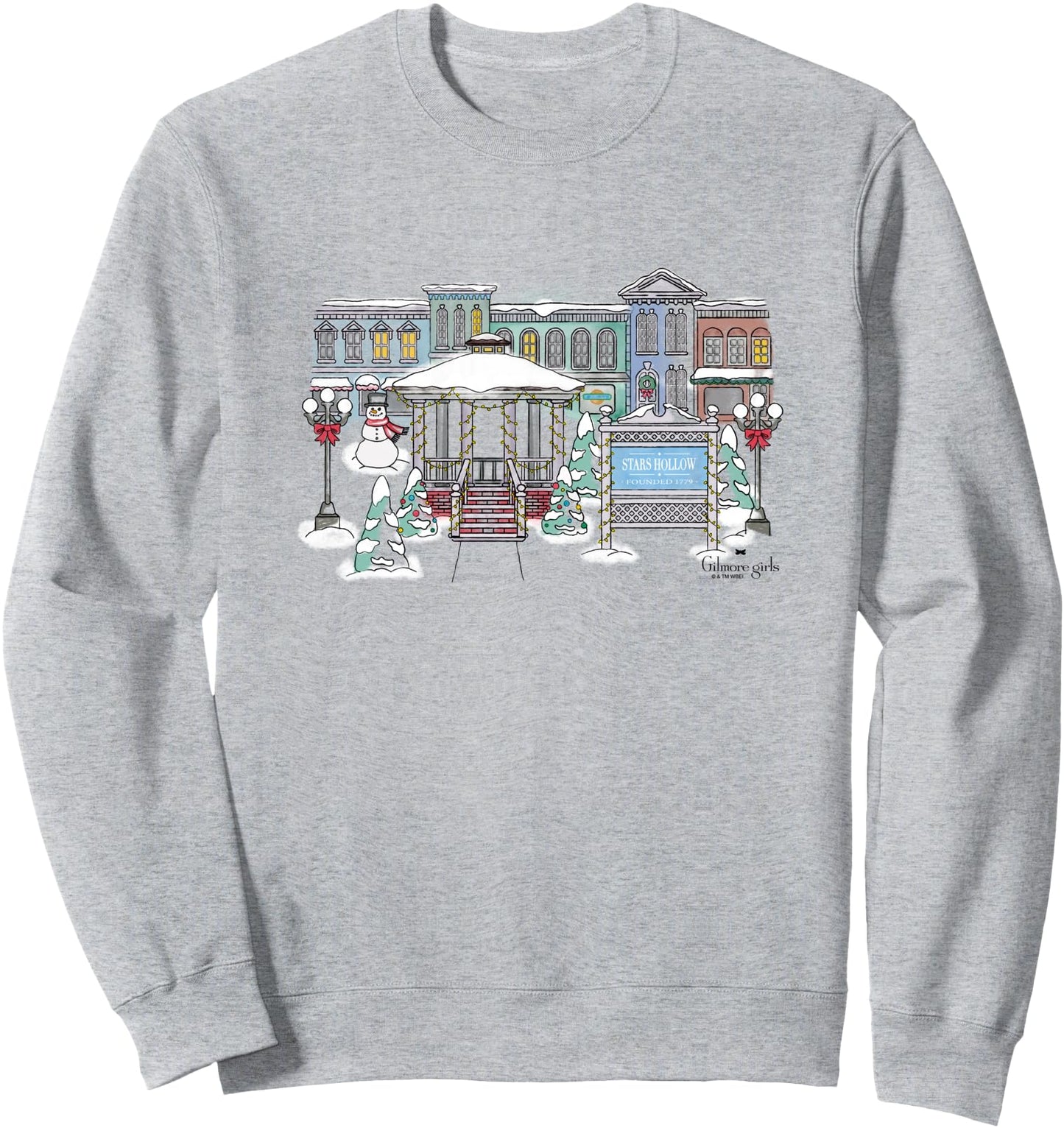 Gilmore Girls Iconic Stars Hollow Watercolor Winter Big Logo Sweatshirt